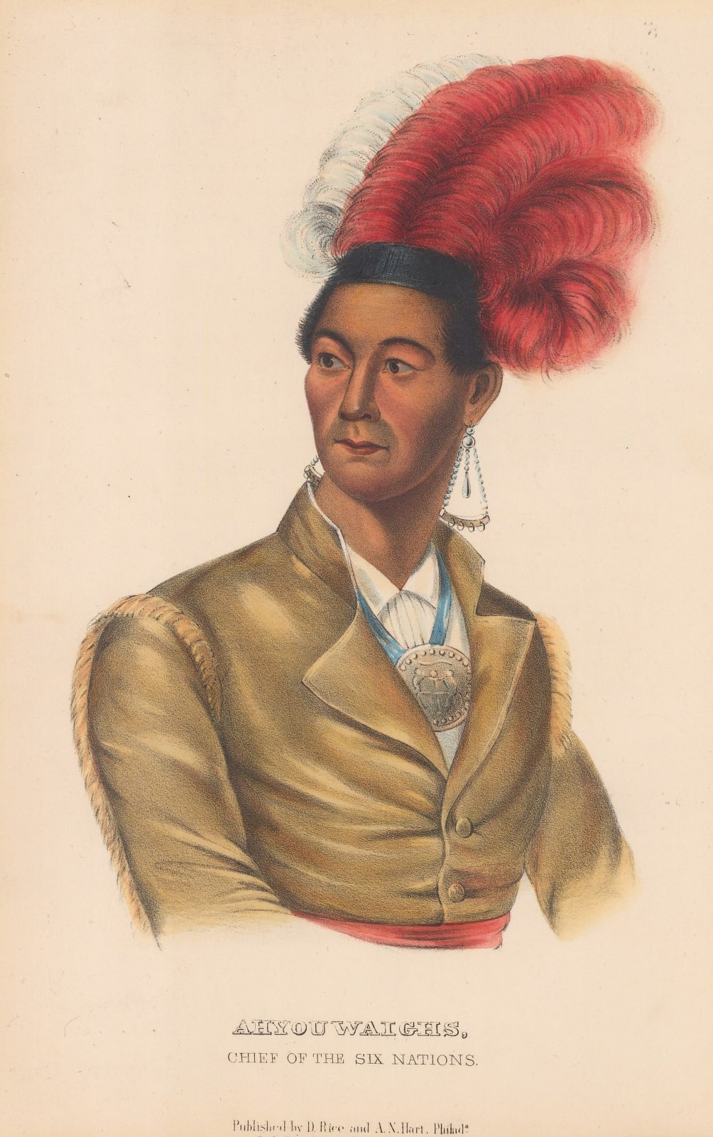 McKenney & Hall, Native Americans - Ahyouwaighs (John Brant), 1855