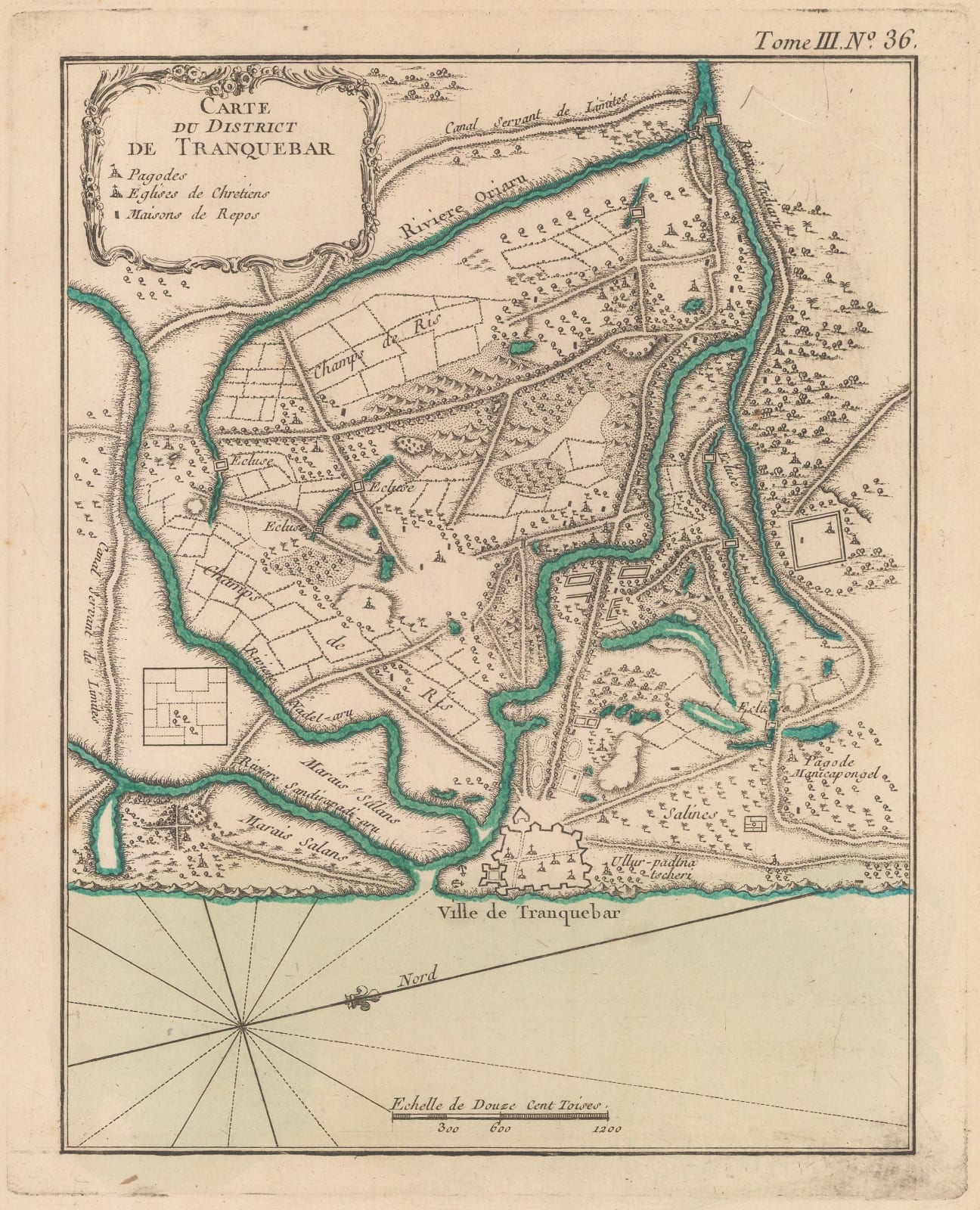 Jacques-Nicolas Bellin, Tharangambadi (Tranquebar), 1764