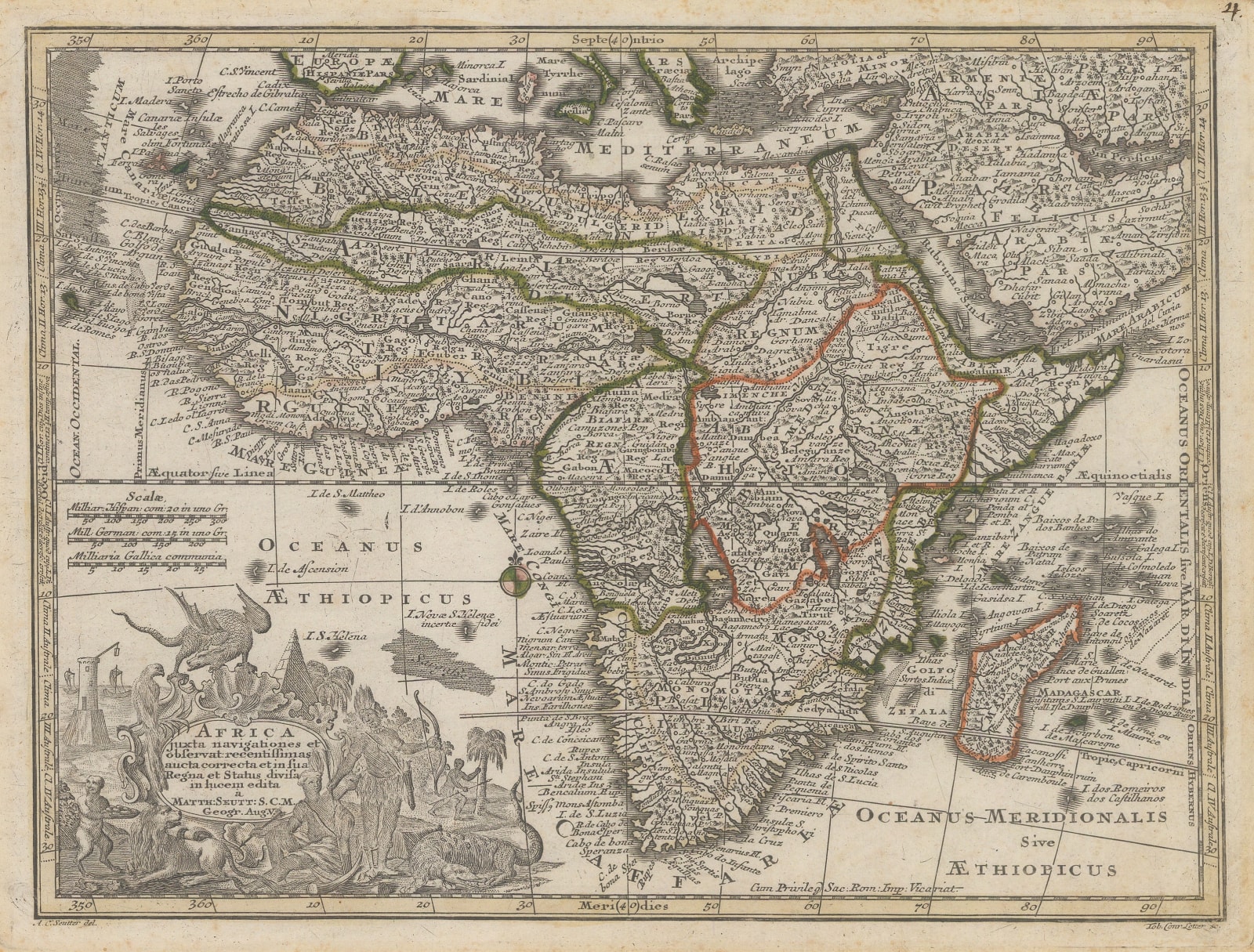 Matthaus Seutter, Africa, 1745 c.
