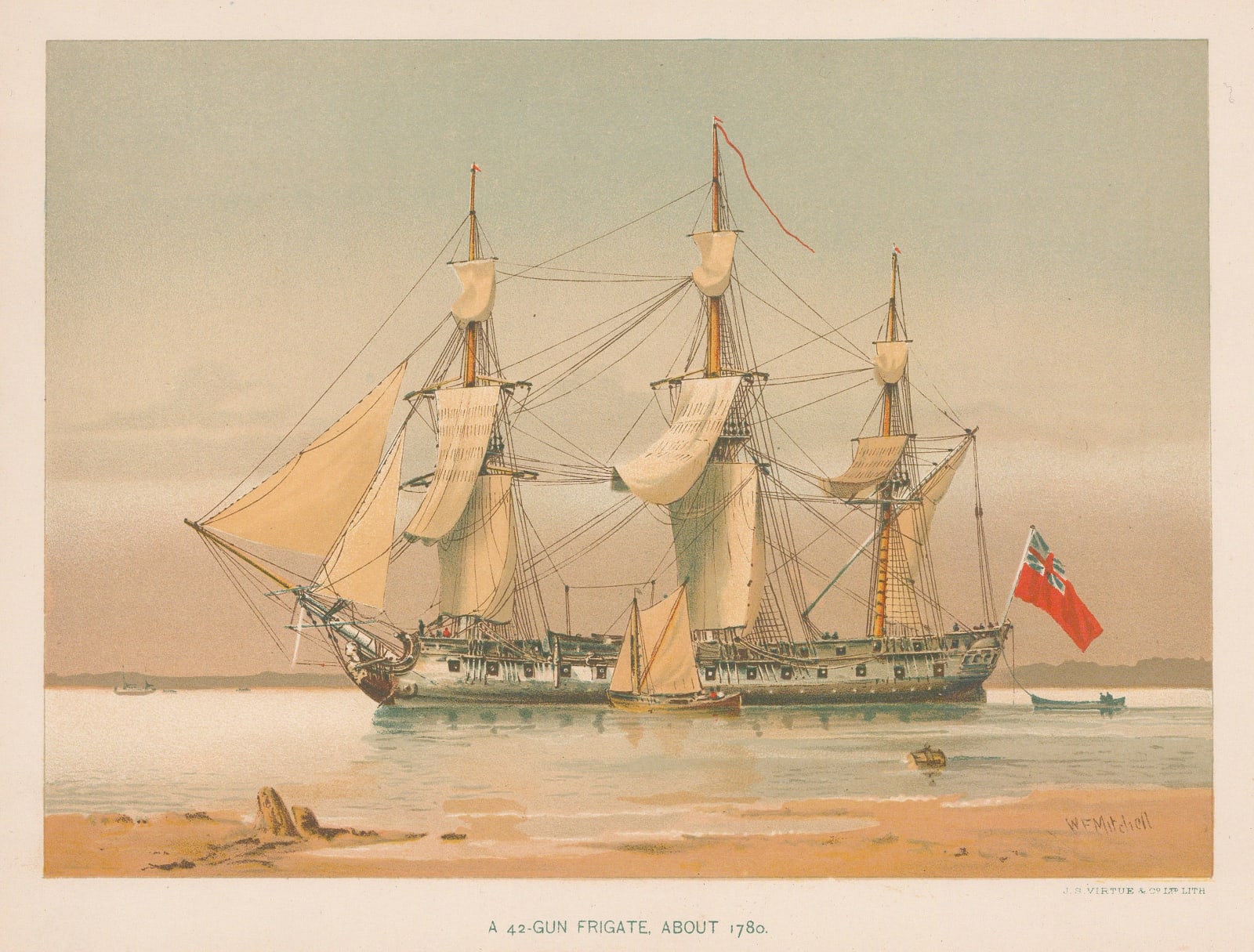 Lt. C.R. Low, Royal Navy - British Frigate 1780, 1895