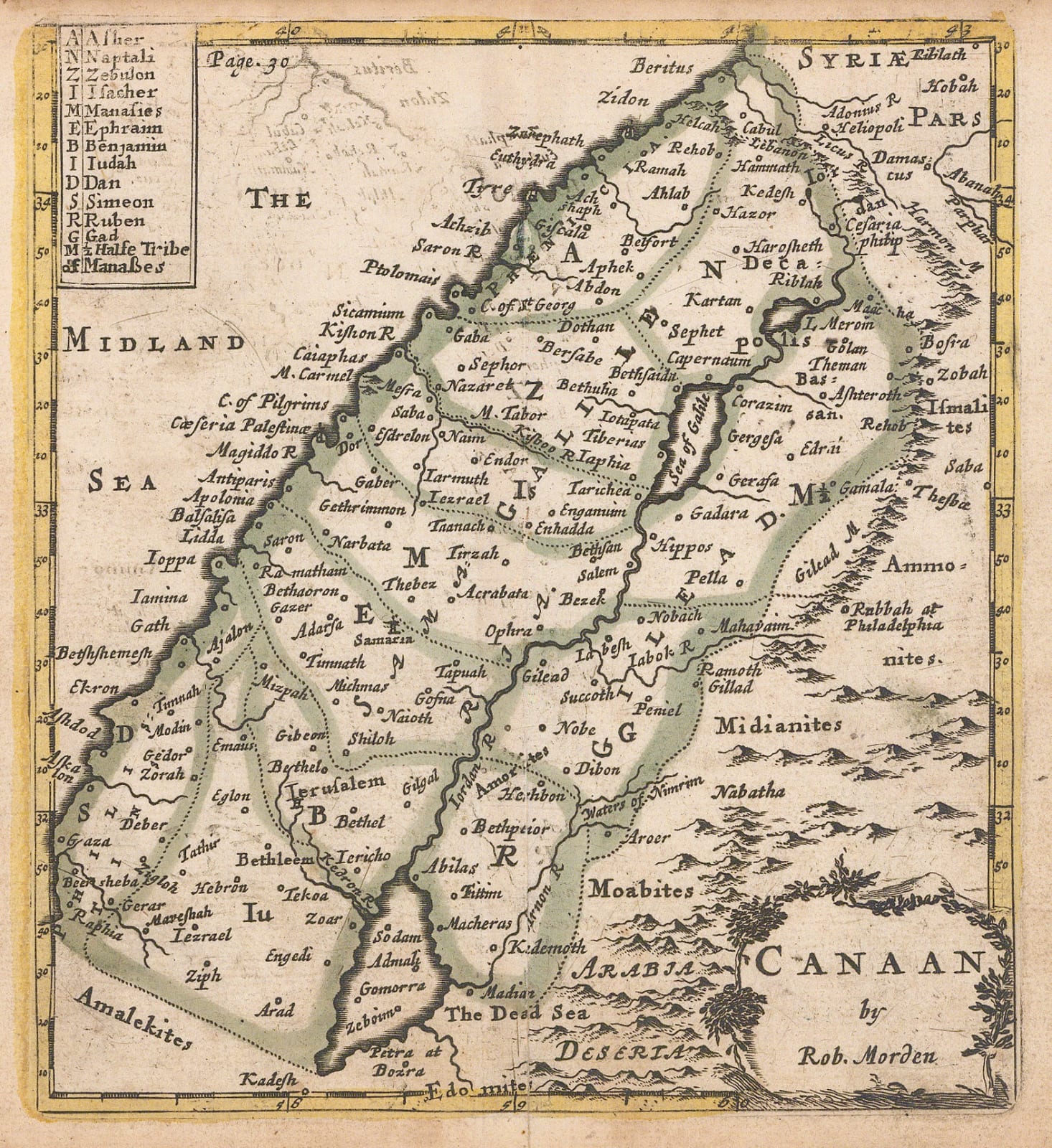 Robert Morden, Canaan, 1701