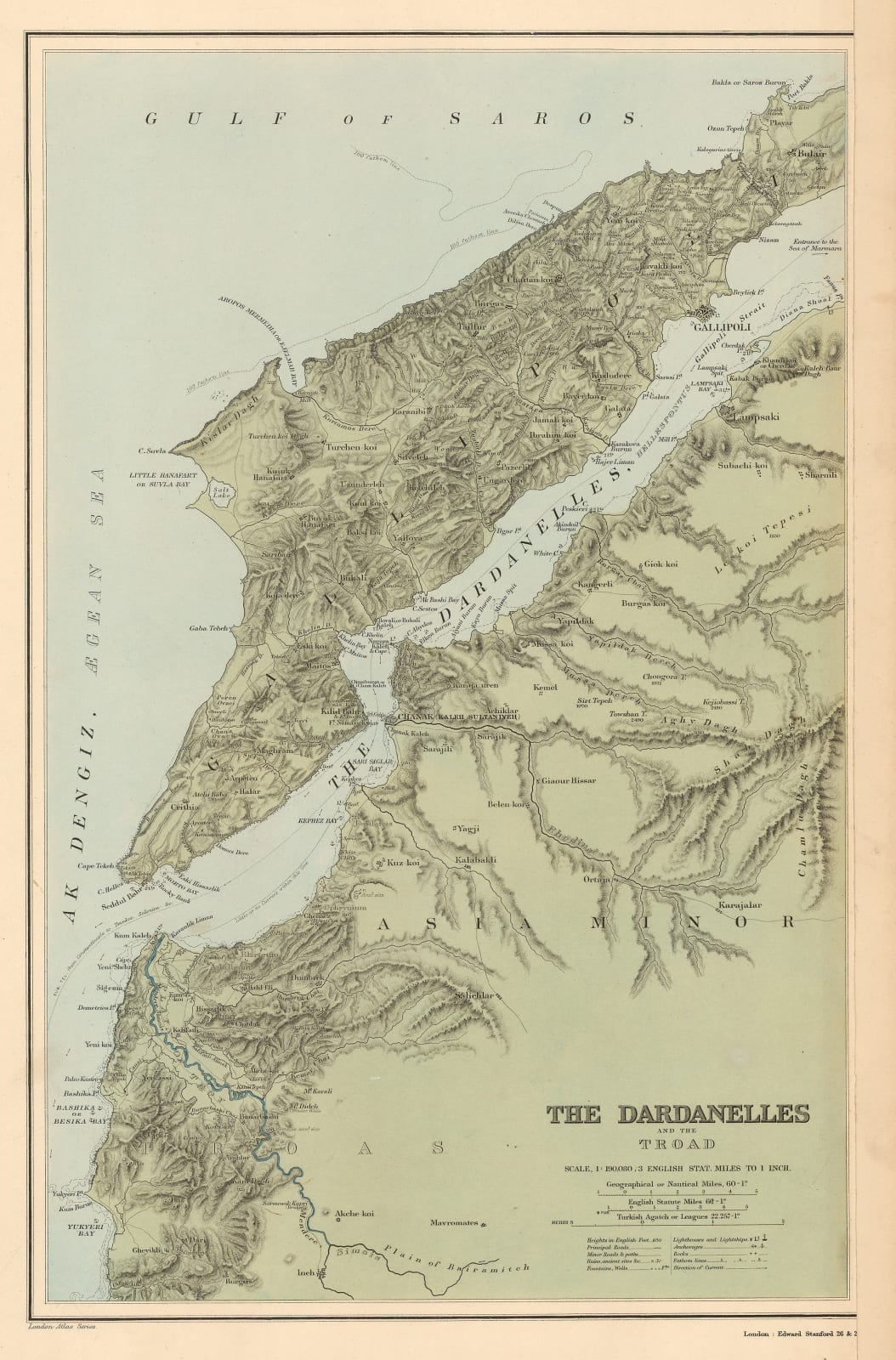 Edward Stanford, The Dardanelles and the Troad, 1896
