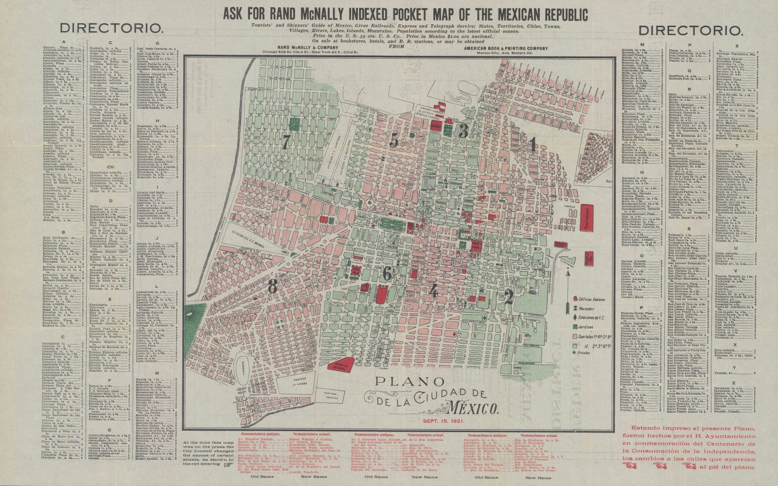 Rand McNally, Mexico City, 1921