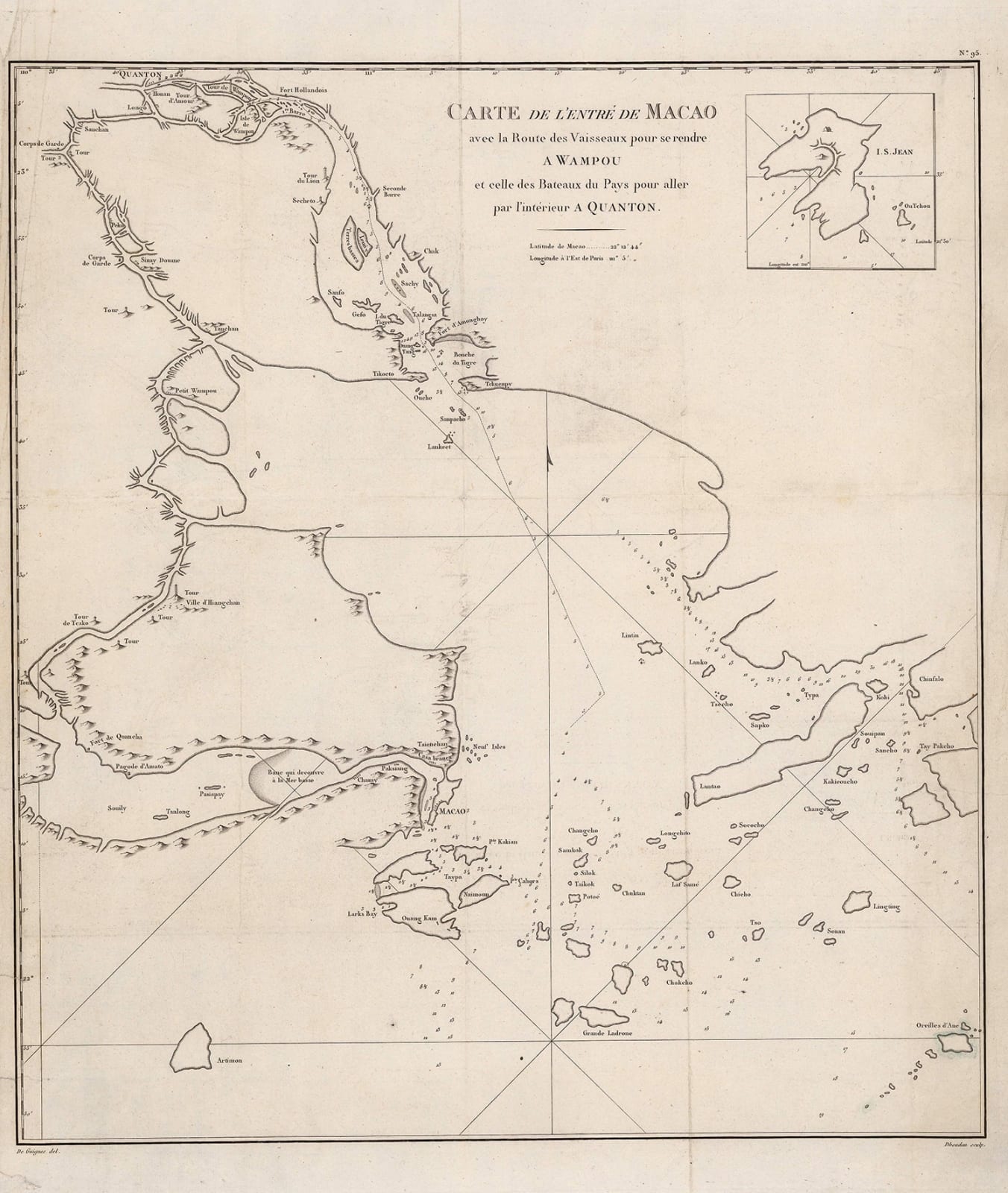 Christian Louis Jose De Guignes, Chart of the mouth of the Pearl River and Macao, 1808