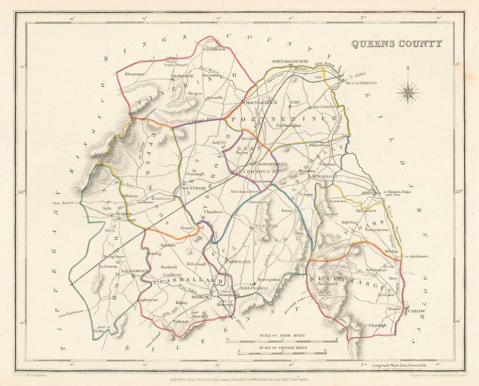 Samuel Lewis, Laois (Queen's County), 1850