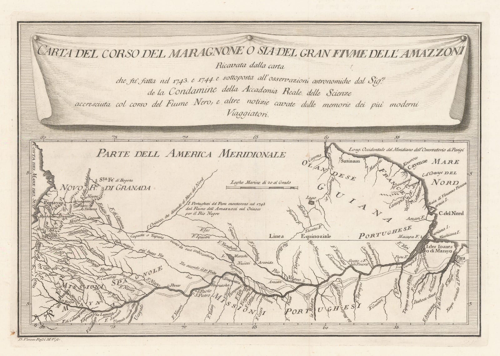 Veremondo Rossi, The Amazon River, 1763