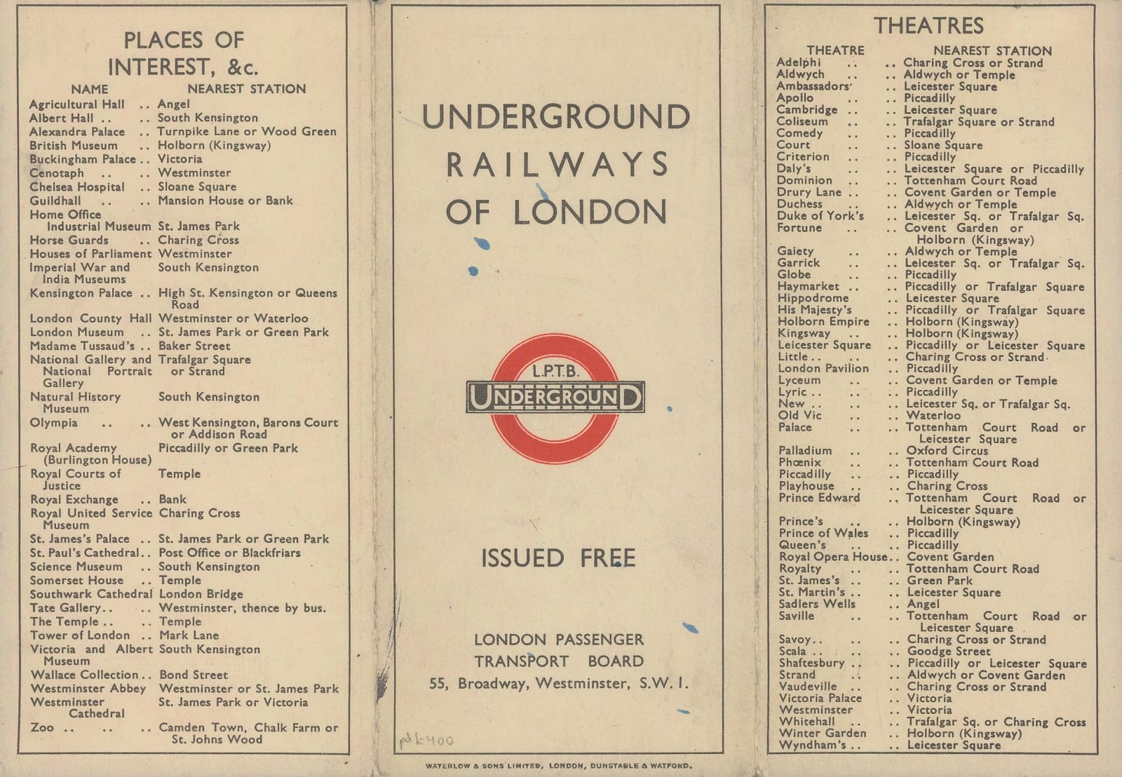 Harry Beck, LPTB Variant - August, 1933