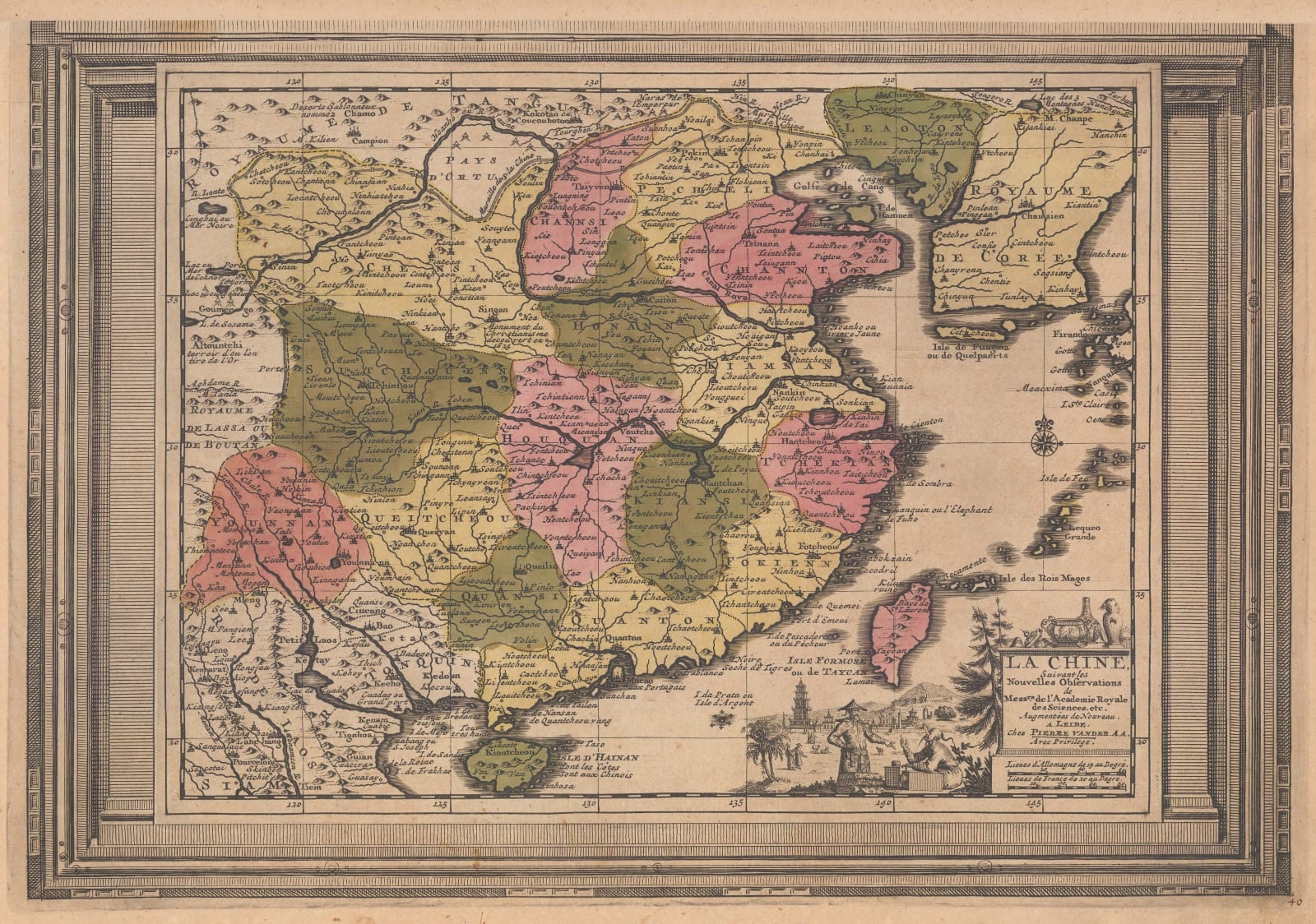 Pieter van der Aa, China, Taiwan, and Korea, 1713