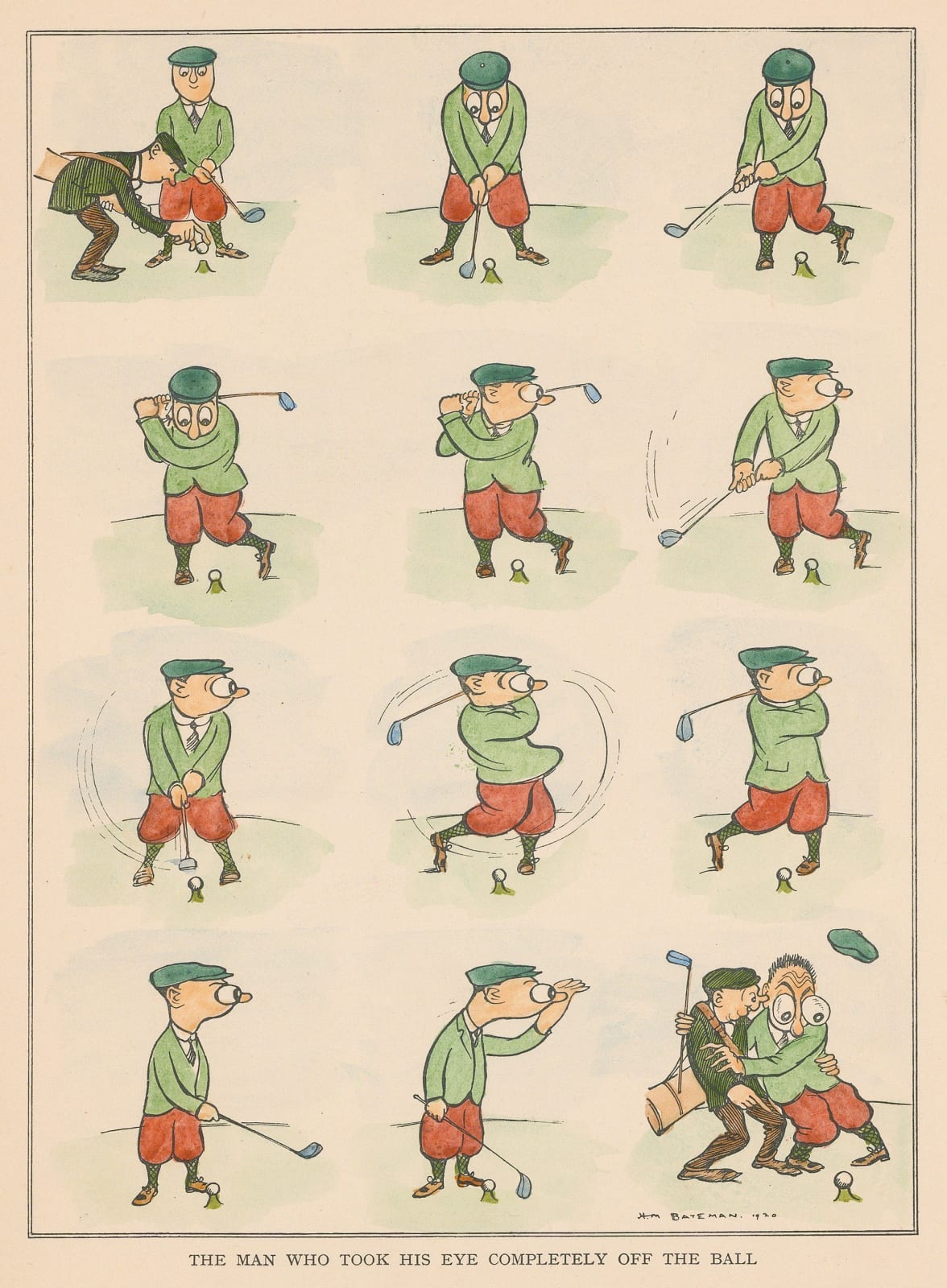 Henry Mayo Bateman, Golf - Cartoon, 1920
