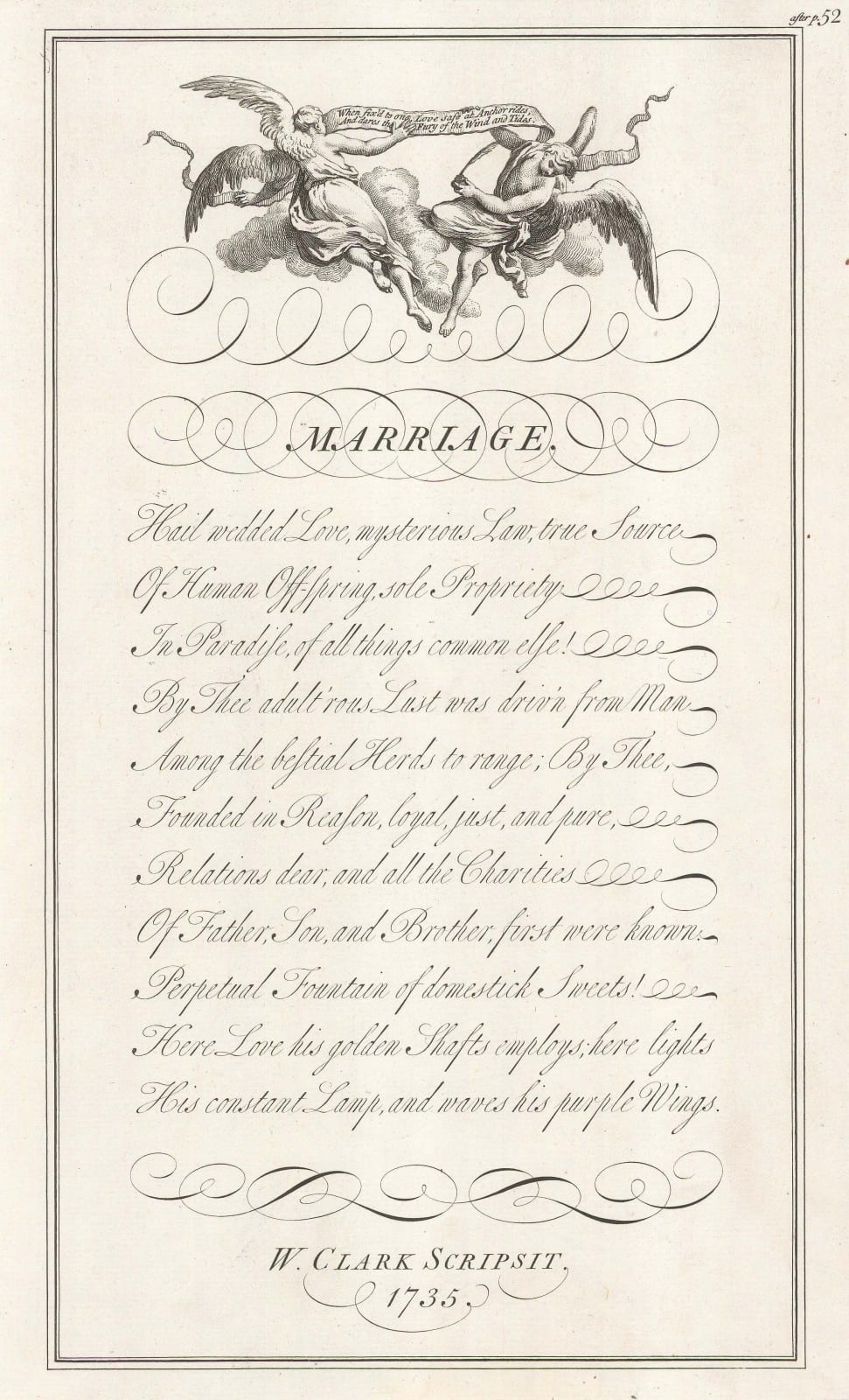 George Bickham, Typography - Marriage, 1738