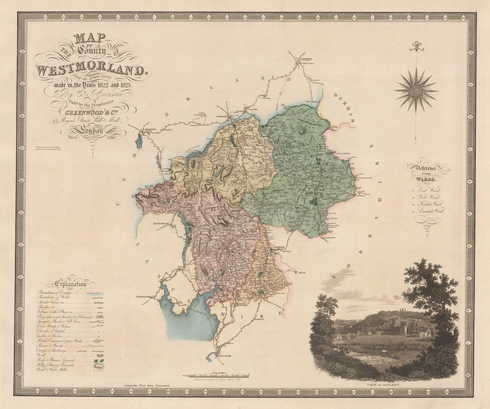 Christopher & John Greenwood, Map of the County of Westmoreland, 1830