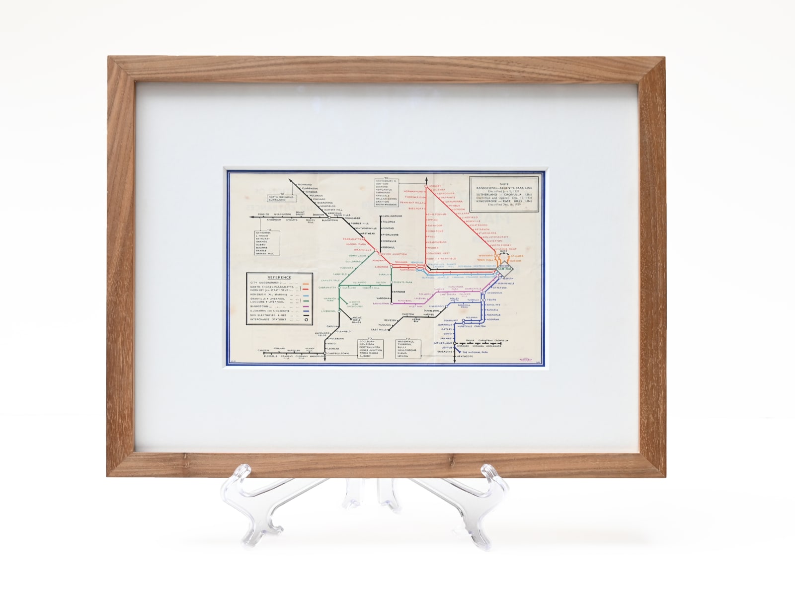 New South Wales Railways, Railway Map - Sydney Suburban and City Underground Railway, 1939