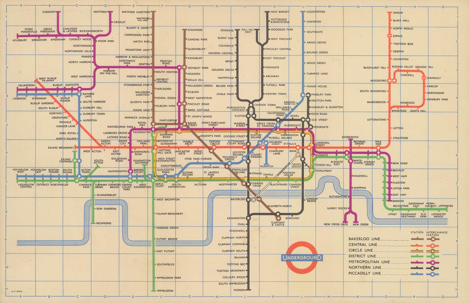 Harry Beck, London Underground Map, 1958