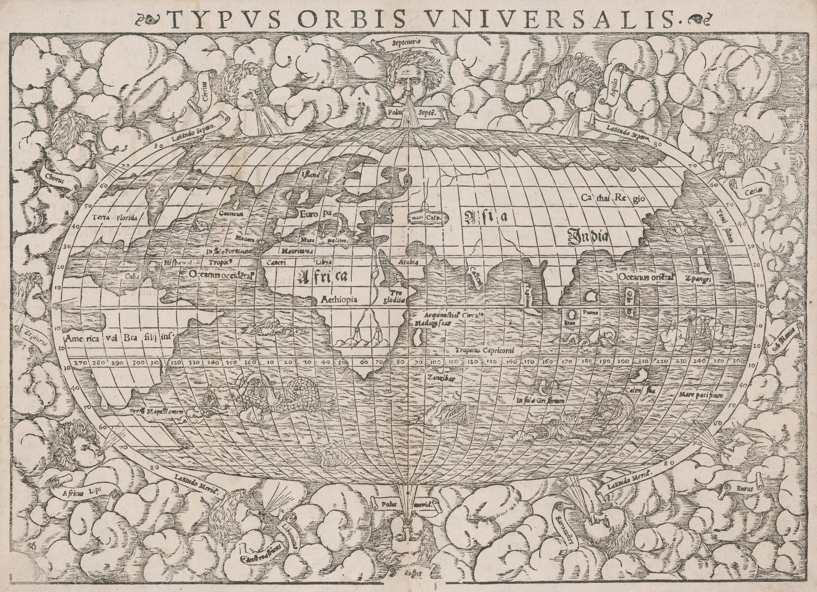 Sebastian Münster, Typus Orbis Universalis, 1572