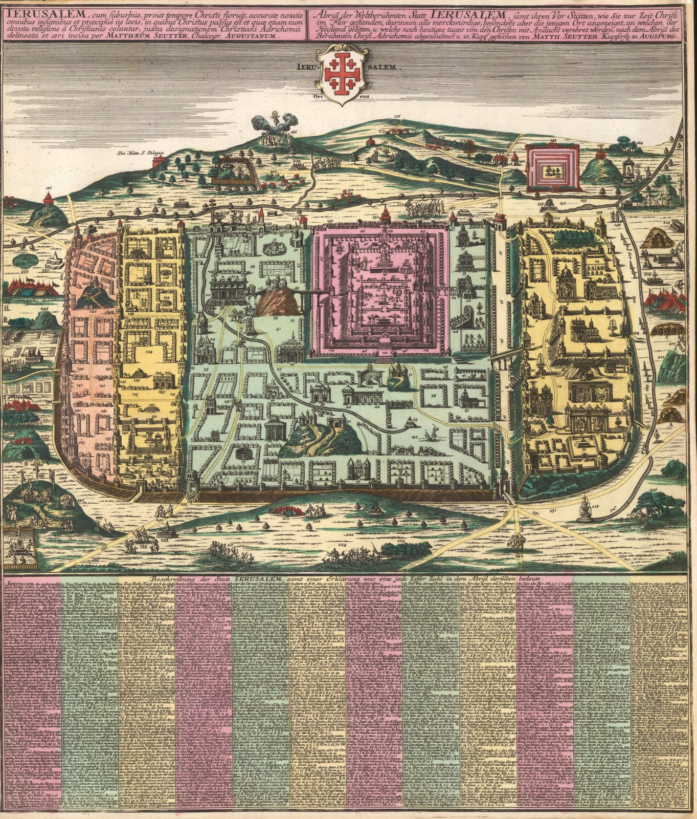Matthaus Seutter, Jerusalem, 1740