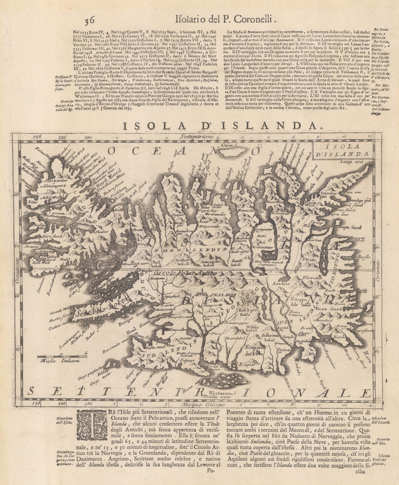 Vincenzo Coronelli, Iceland, 1692