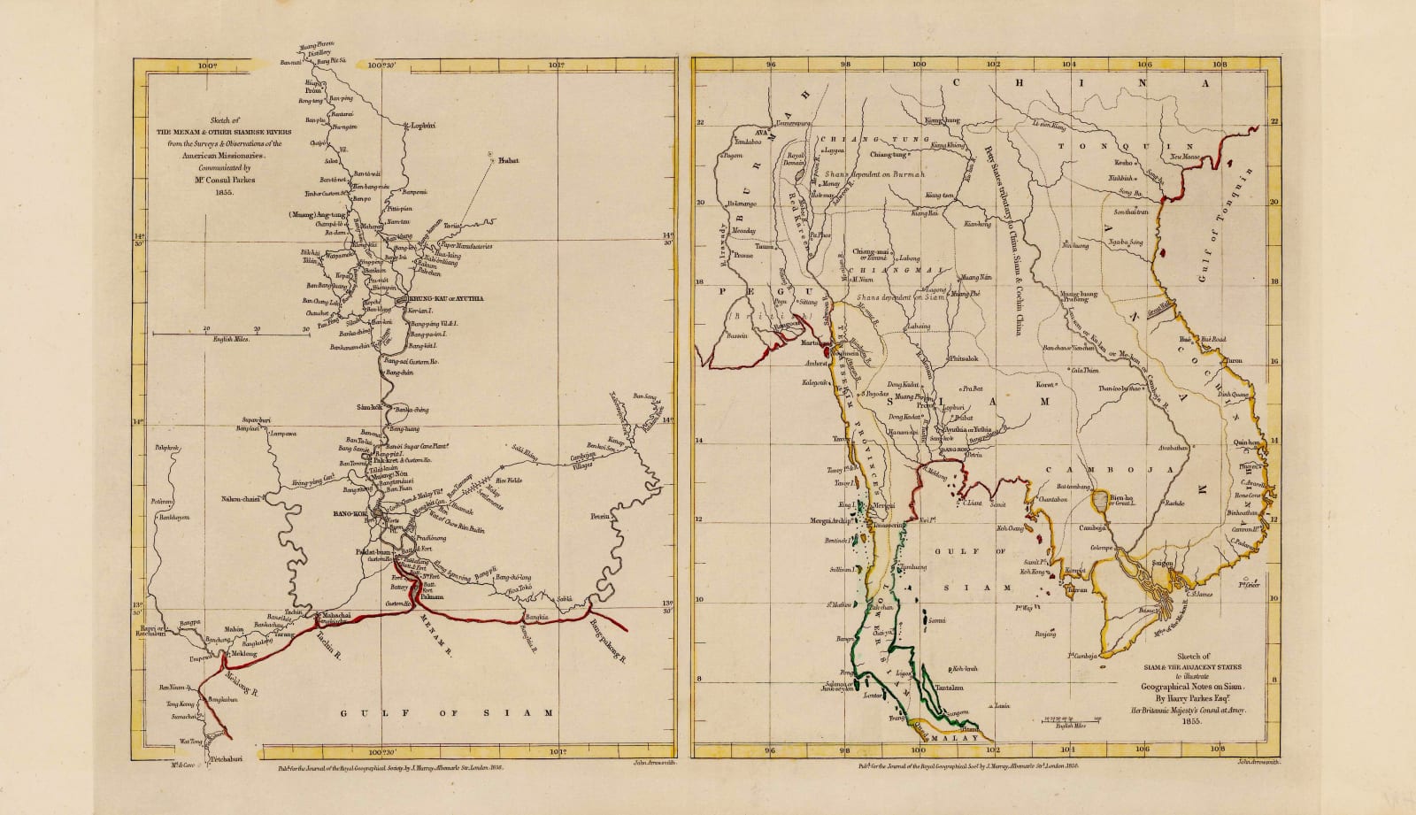 Royal Geographical Society (RGS), Thailand (Siam) and the Chao Phraya (Menam) River, 1856