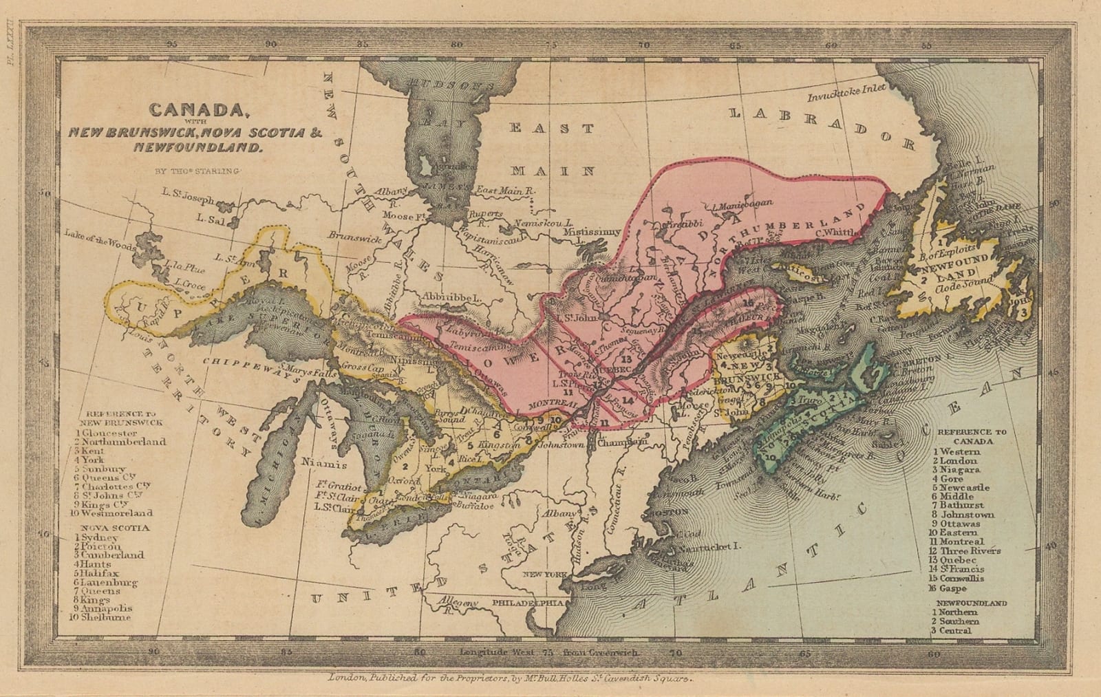 Thomas Starling, Canada, 1830 c.