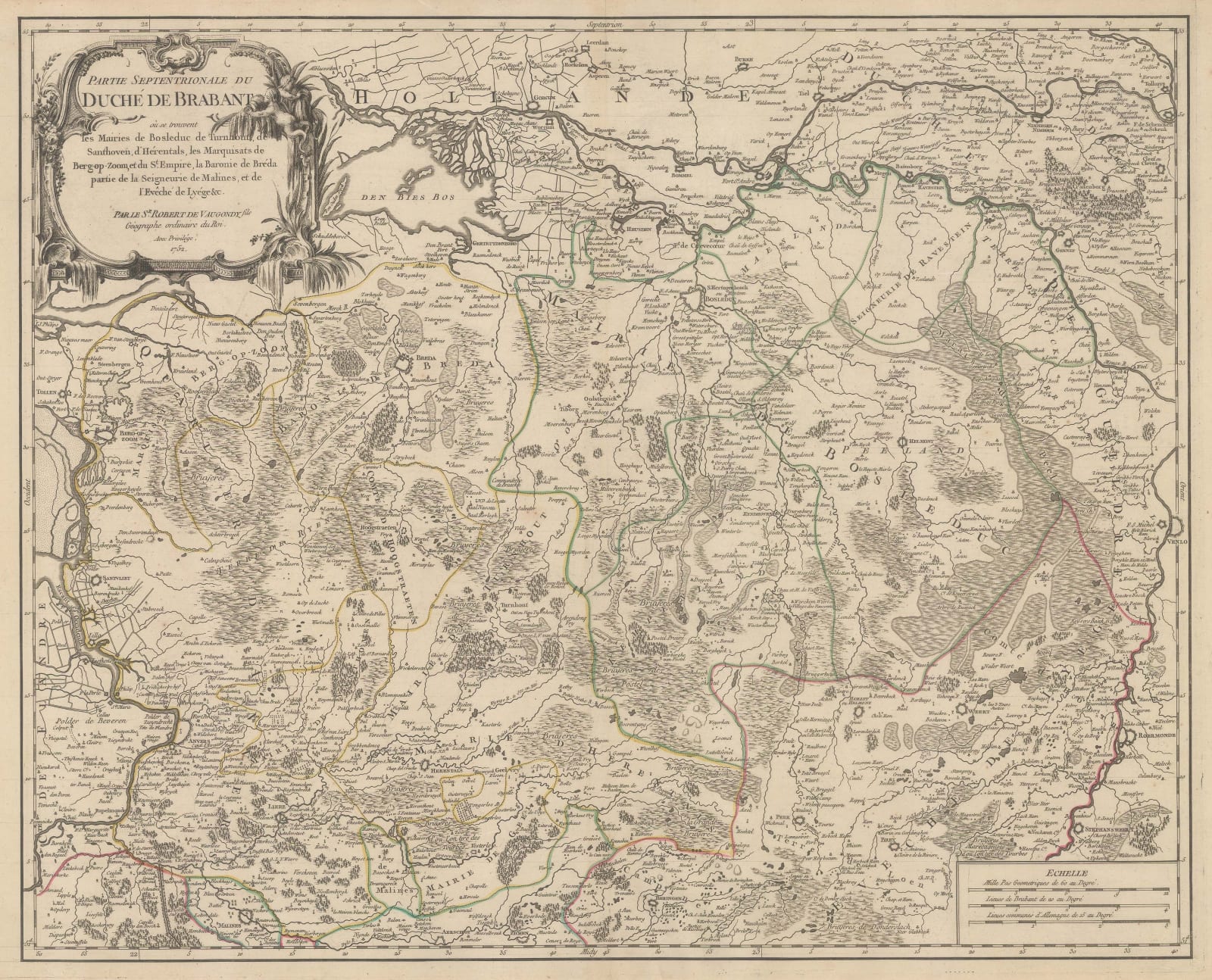 Robert de Vaugondy, Duchy of Brabant, 1752