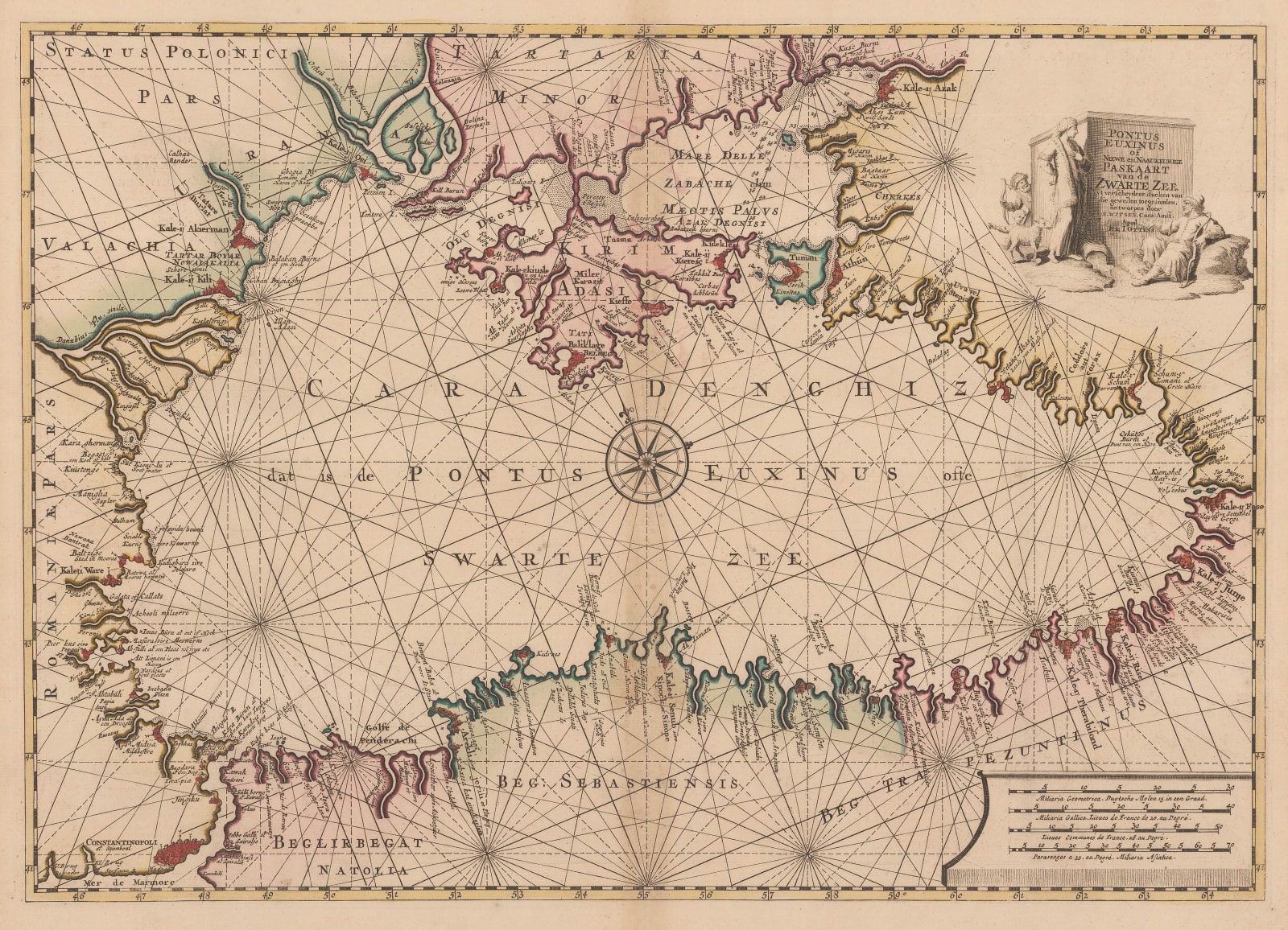 Josua & Reinier Ottens, Chart of the Black Sea, 1745 c.