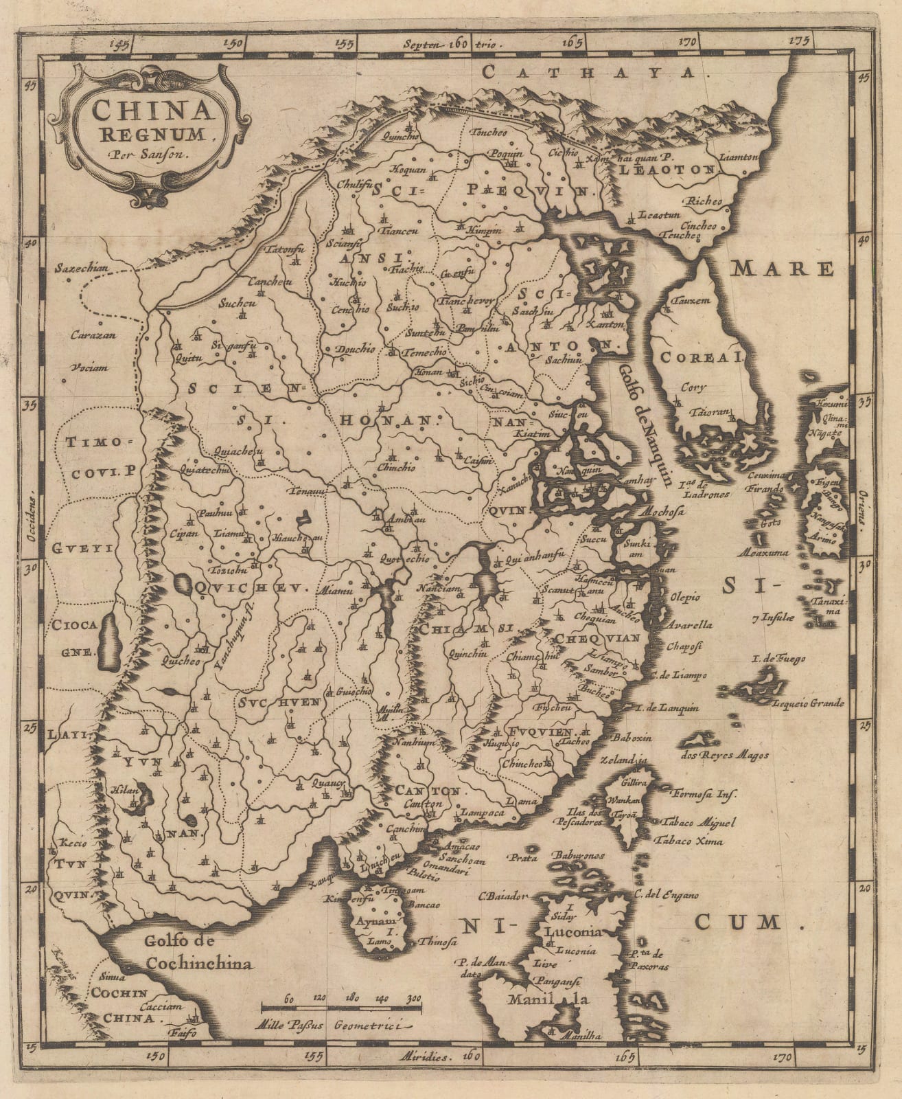 Nicolas & Guillaume Sanson, China based on the early Jesuit map compiled by Texeira, 1692