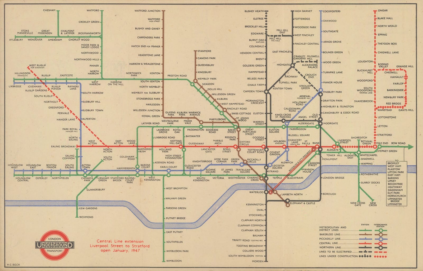 Harry Beck, London Underground Map, 1946