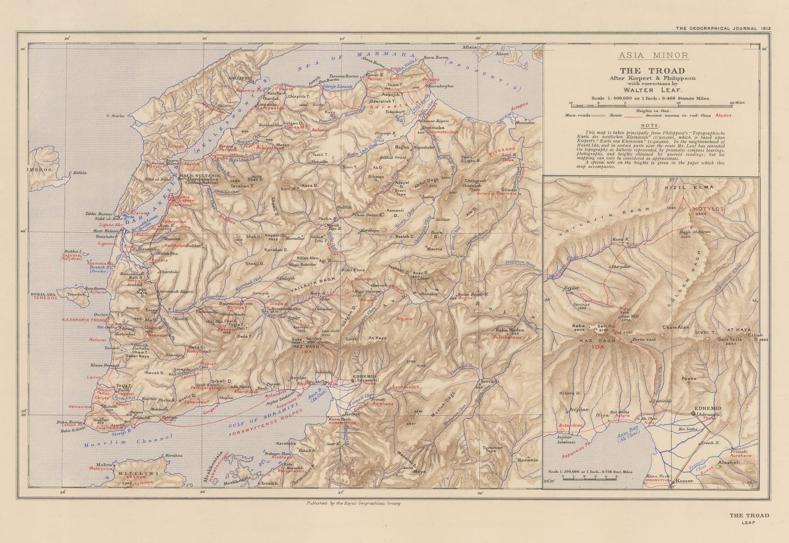Royal Geographical Society (RGS), The Troad / Biga Peninsula, 1912