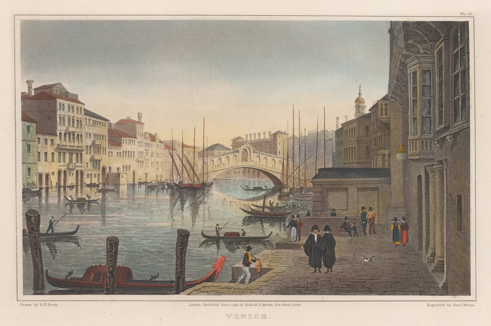 Elizabeth Batty, Italy - Venice, Rialto Bridge, 1820
