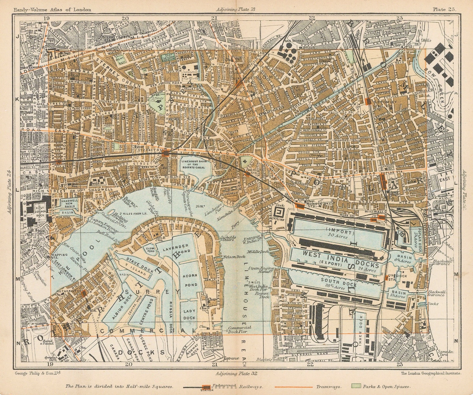 George Philip & Son Ltd., Limehouse, Poplar, Stepney, Rotherhithe & Canary Wharf, 1904