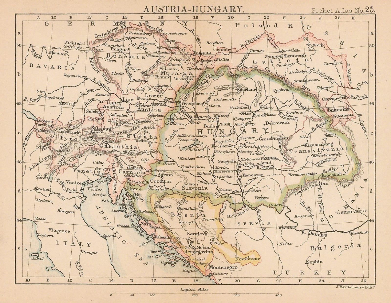 J.G. Bartholomew, Austria-Hungary, 1887