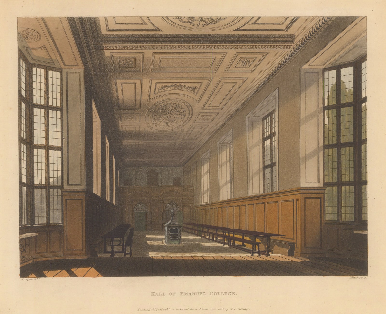 Rudolph Ackermann, Cambridge University - Emmanuel College, 1815