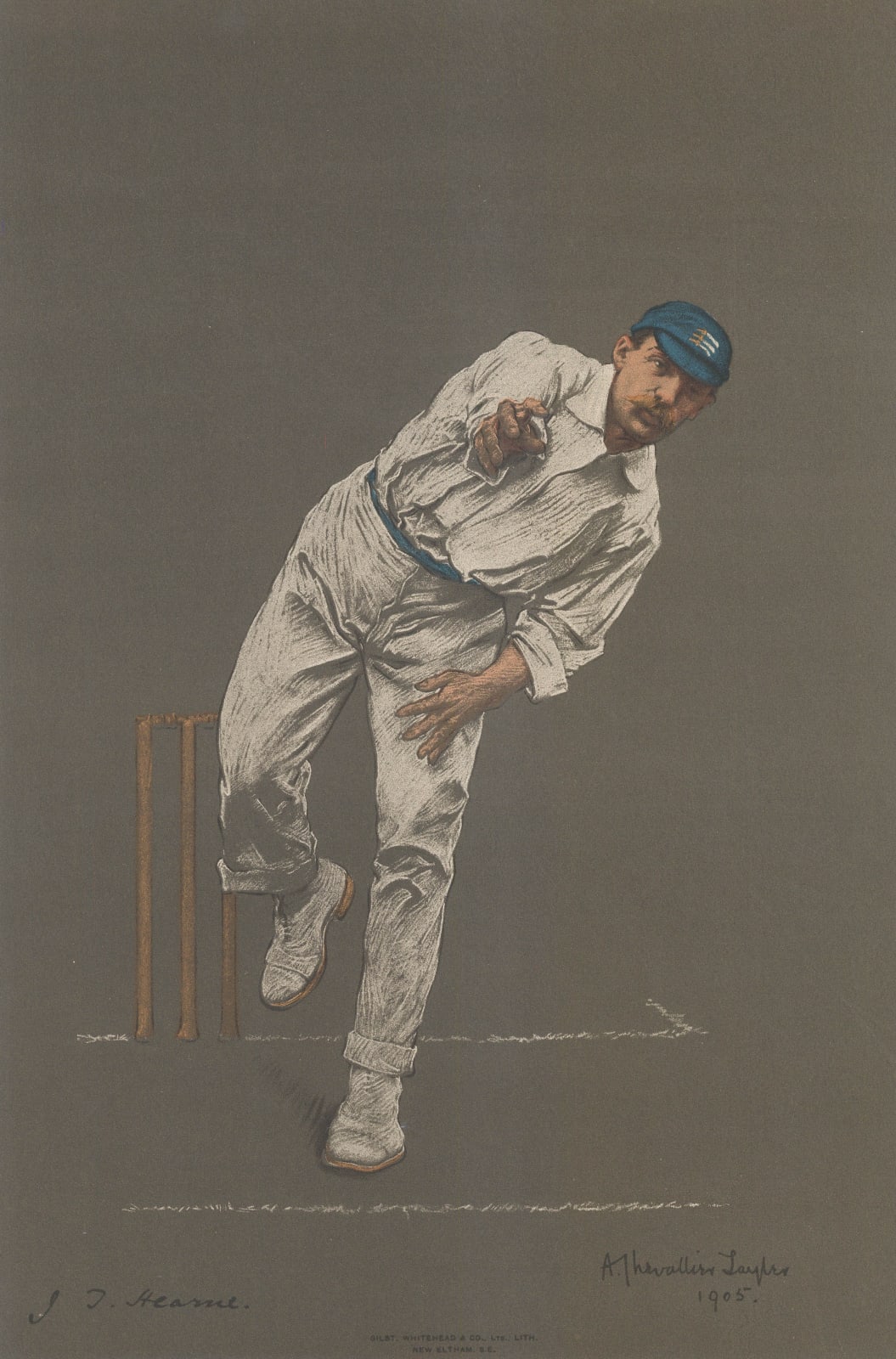 Albert Tayler, Cricket - Portrait, John Thomas Hearne, 1905