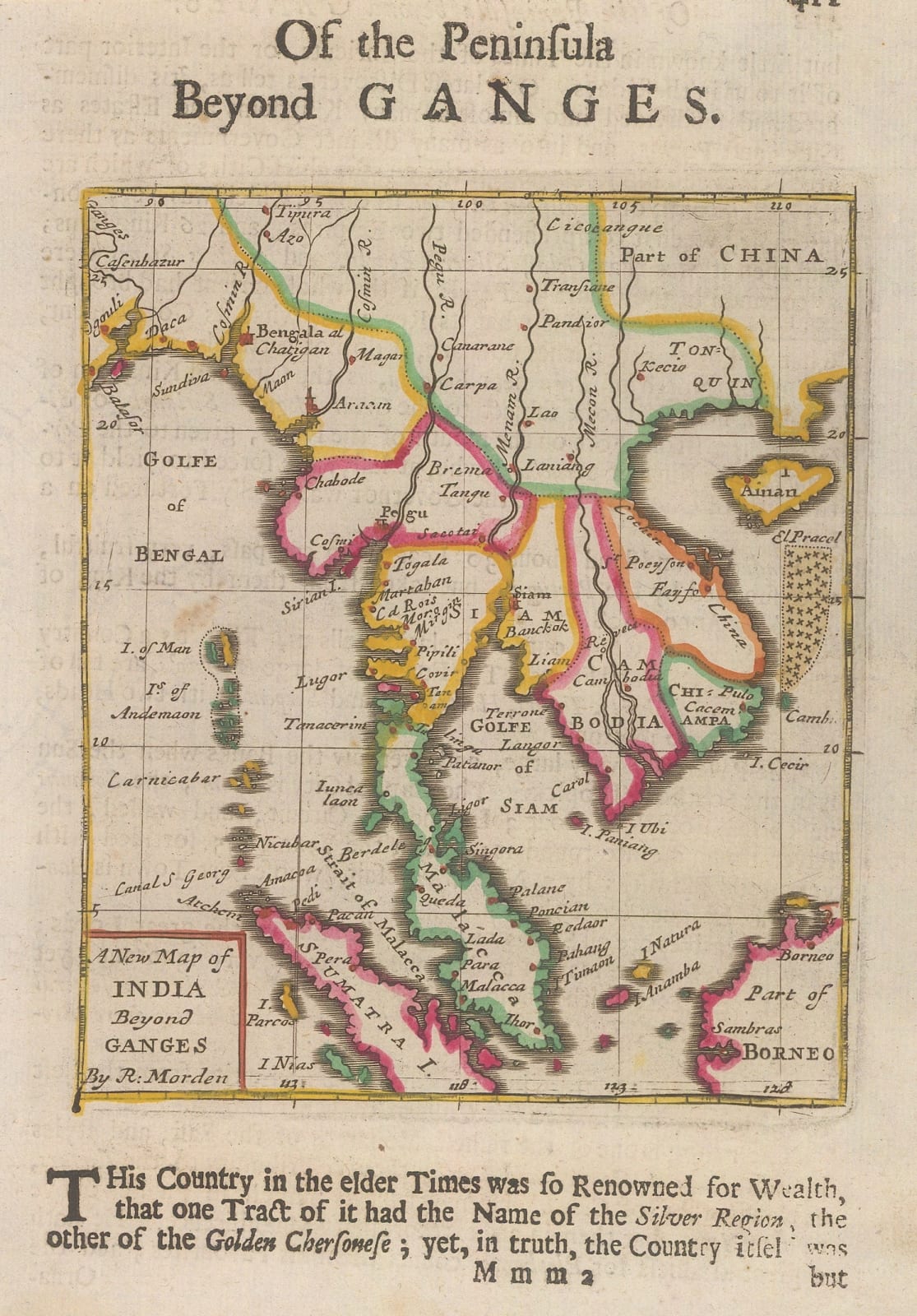 Robert Morden, Miniature map of mainland Southeast Asia, 1688