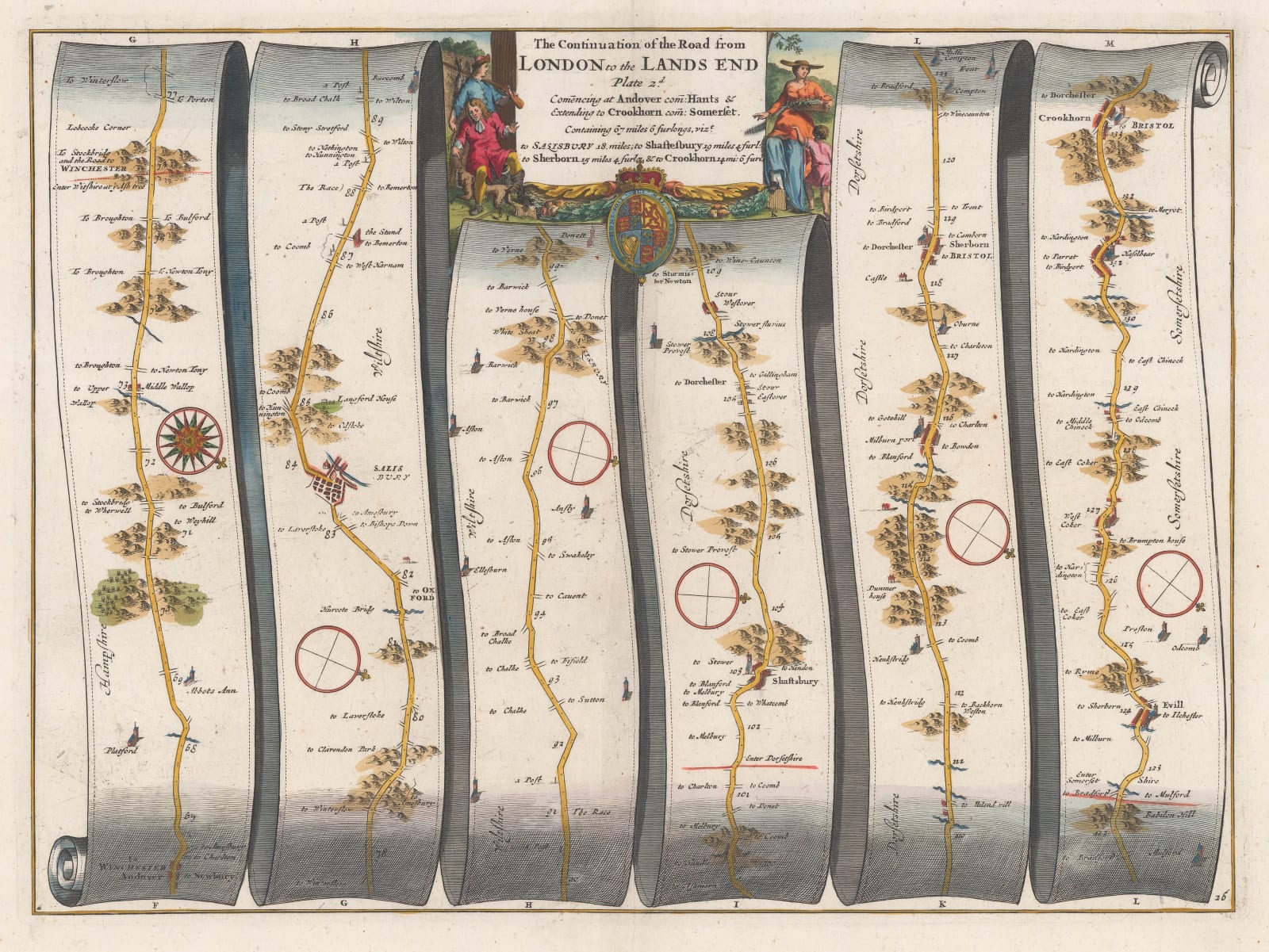 John Ogilby, The Continuation of the Road from London to the Lands End, 1698