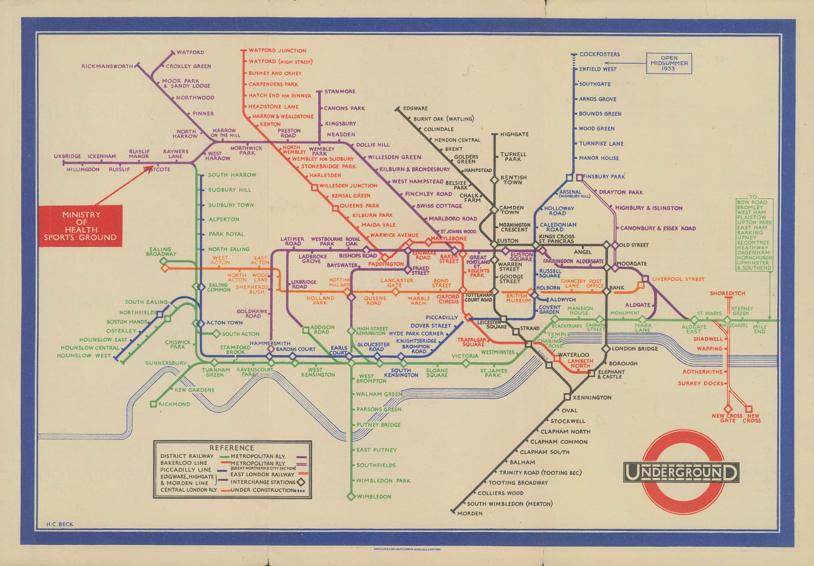 Harry Beck, Ministry of Health Variant - April, 1933