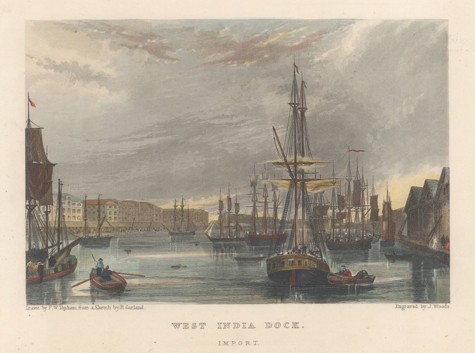 William Fearnside, London - West India Dock (Canary Wharf), 1838