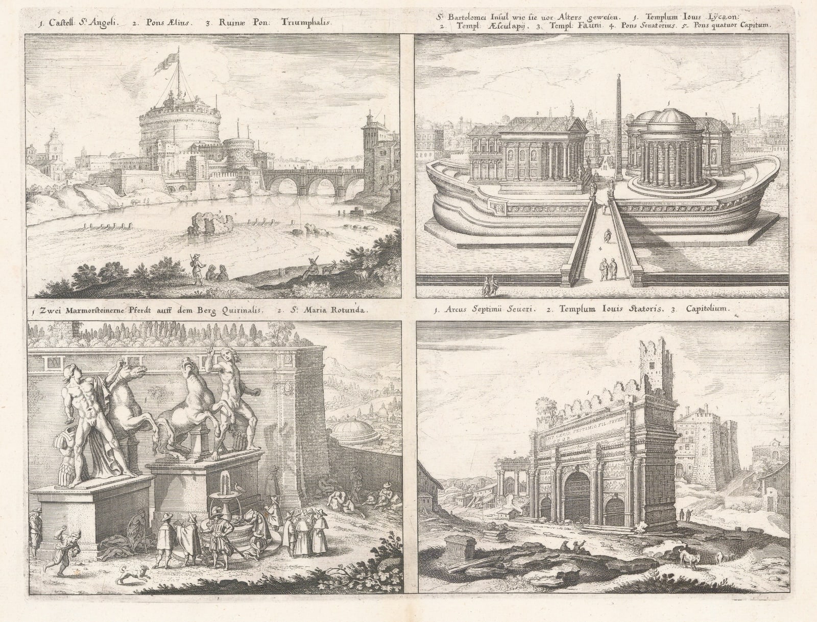 Matthäus Merian, Italy - Rome, Temples of Rome, 1646