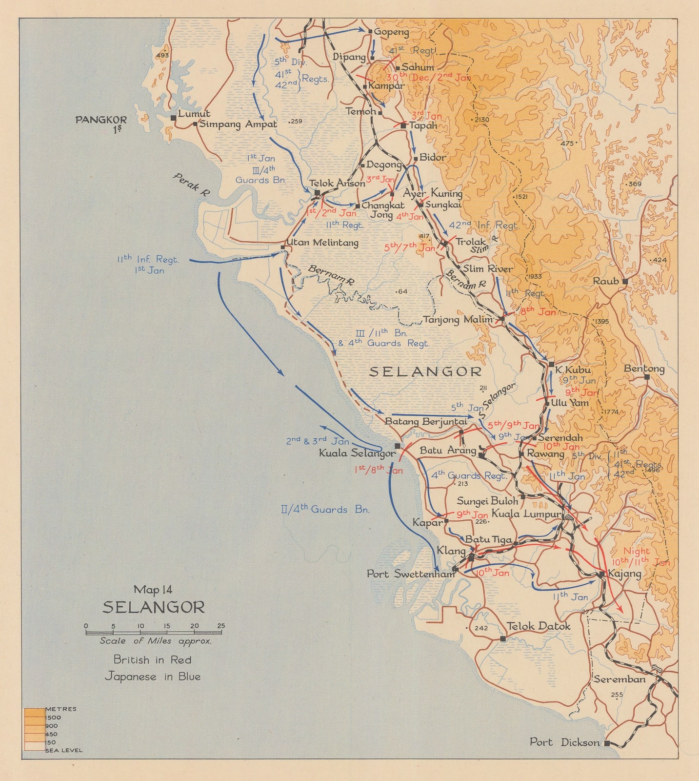 Her Majesty's Stationery Office (HMSO), WWII battle plan of Selangor, 1957