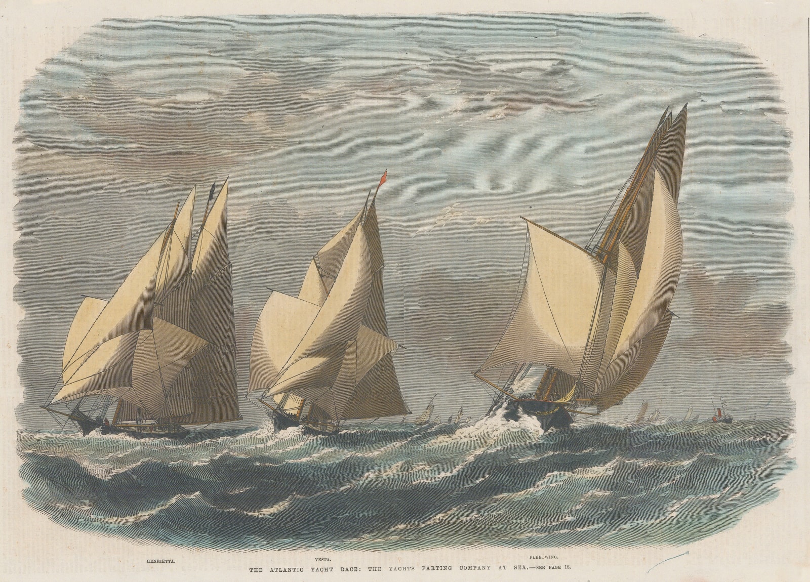Illustrated London News (ILN), Sailing - First Transatlantic Yacht Race, 1867