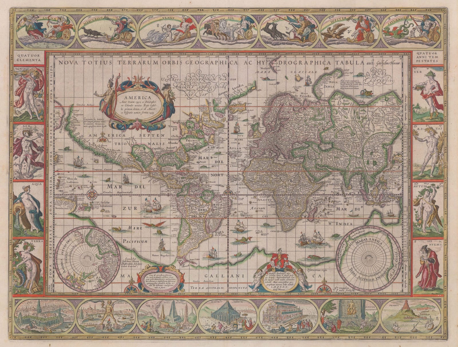 Willem & Jan Blaeu, Nova Totius Terrarum Orbis Geographica Ac Hydrographia Tabula, 1640 c.