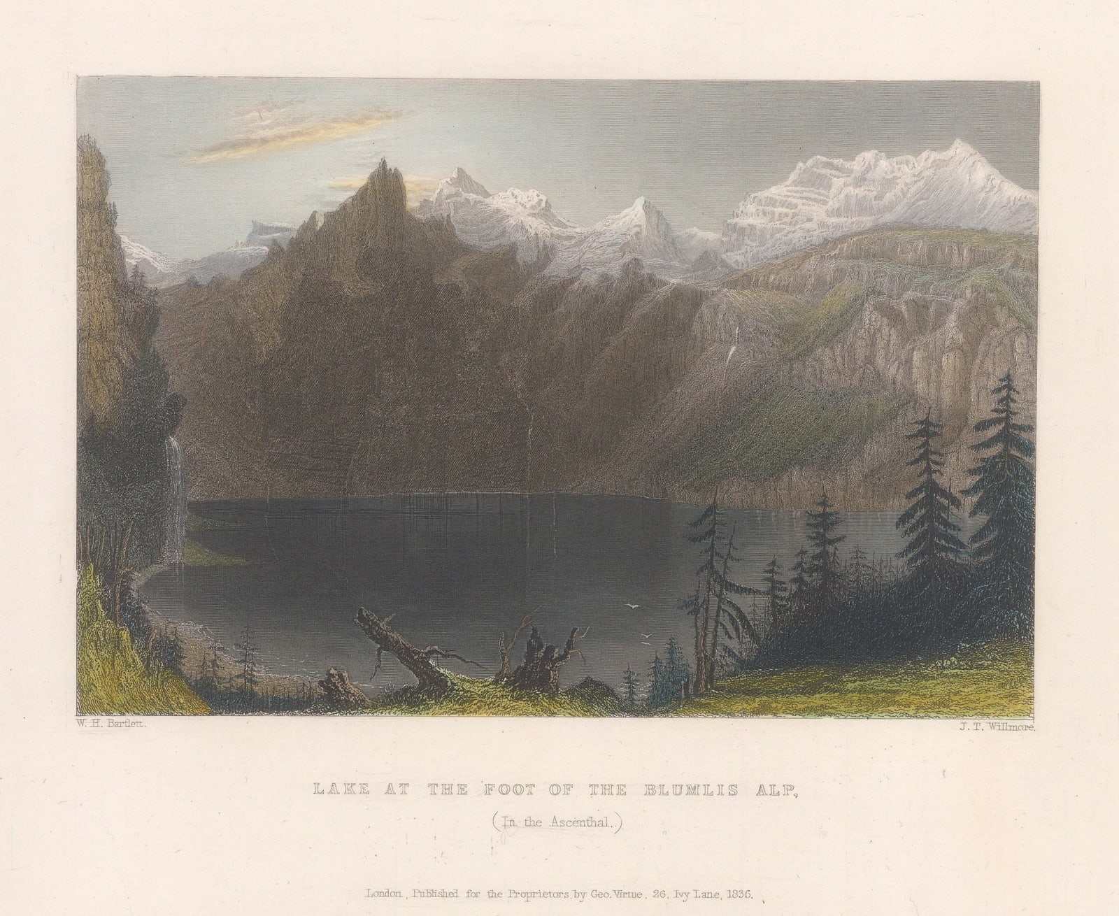 William Bartlett, Switzerland - Bernese Alps, Oeschinen Lake, 1836