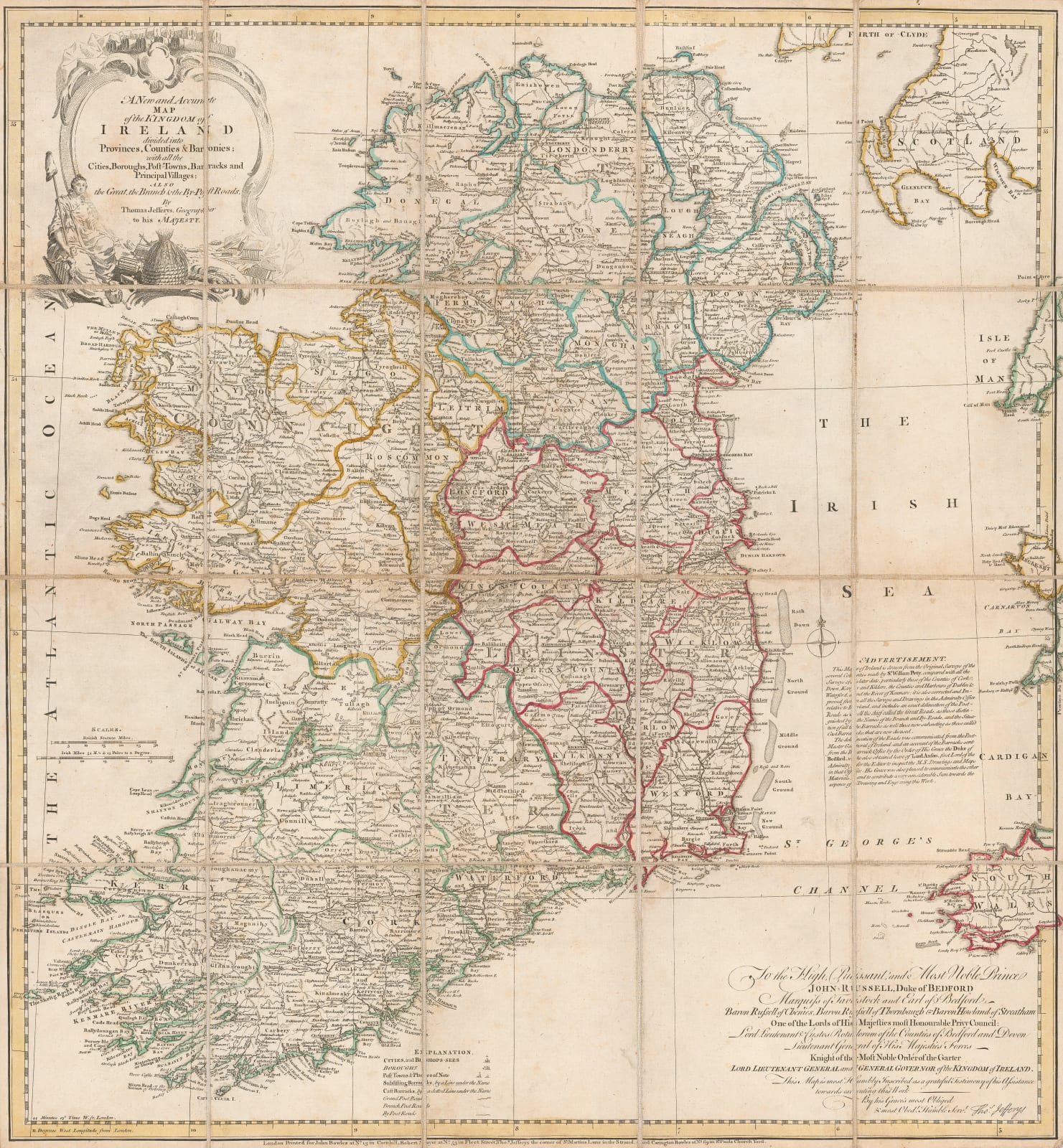 Thomas Jefferys, Folding map of Ireland, 1775