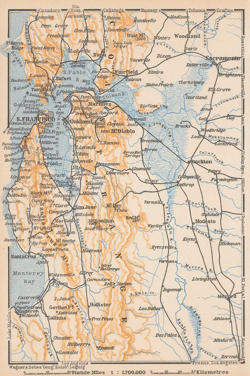 Karl Baedeker, Northern California, 1909