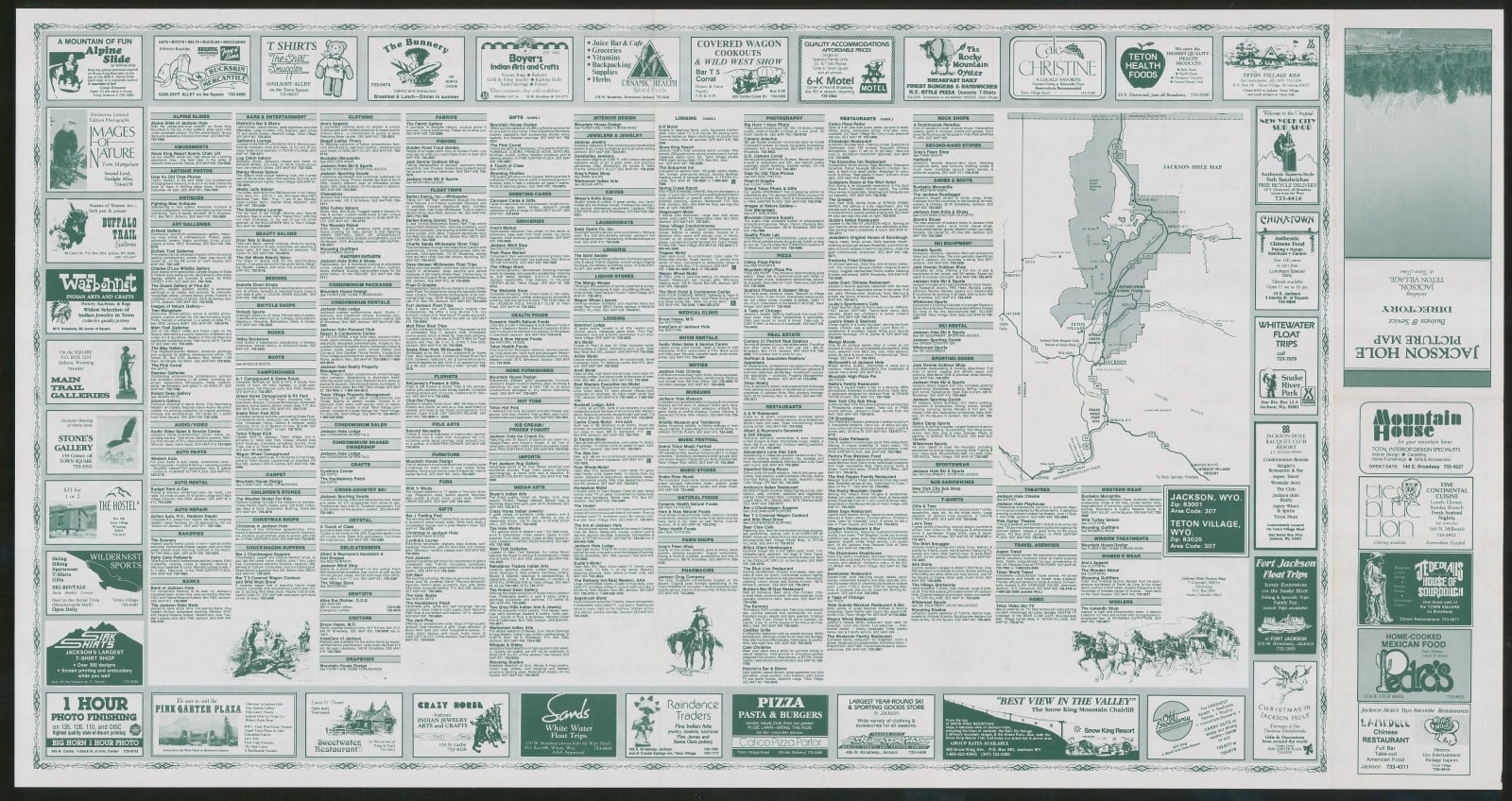 Chris King, Jackson Hole Picture Map, 1986