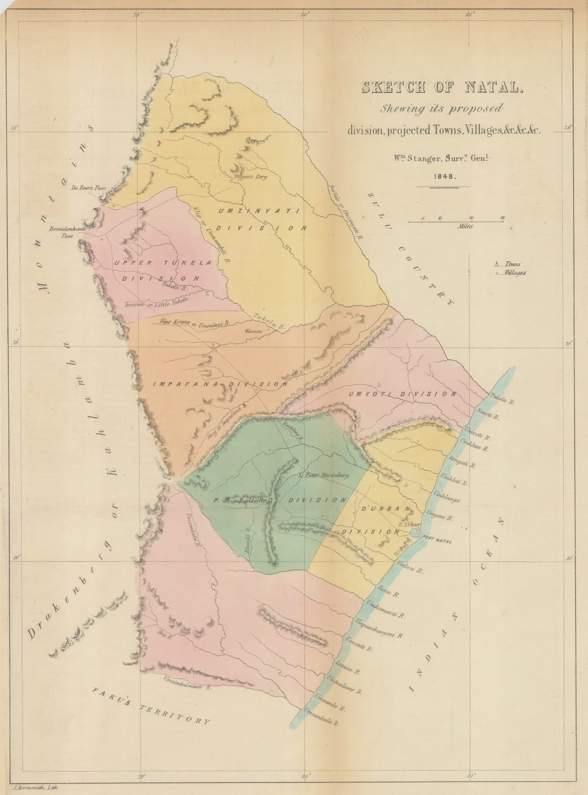 John Arrowsmith, Sketch of Natal, 1848