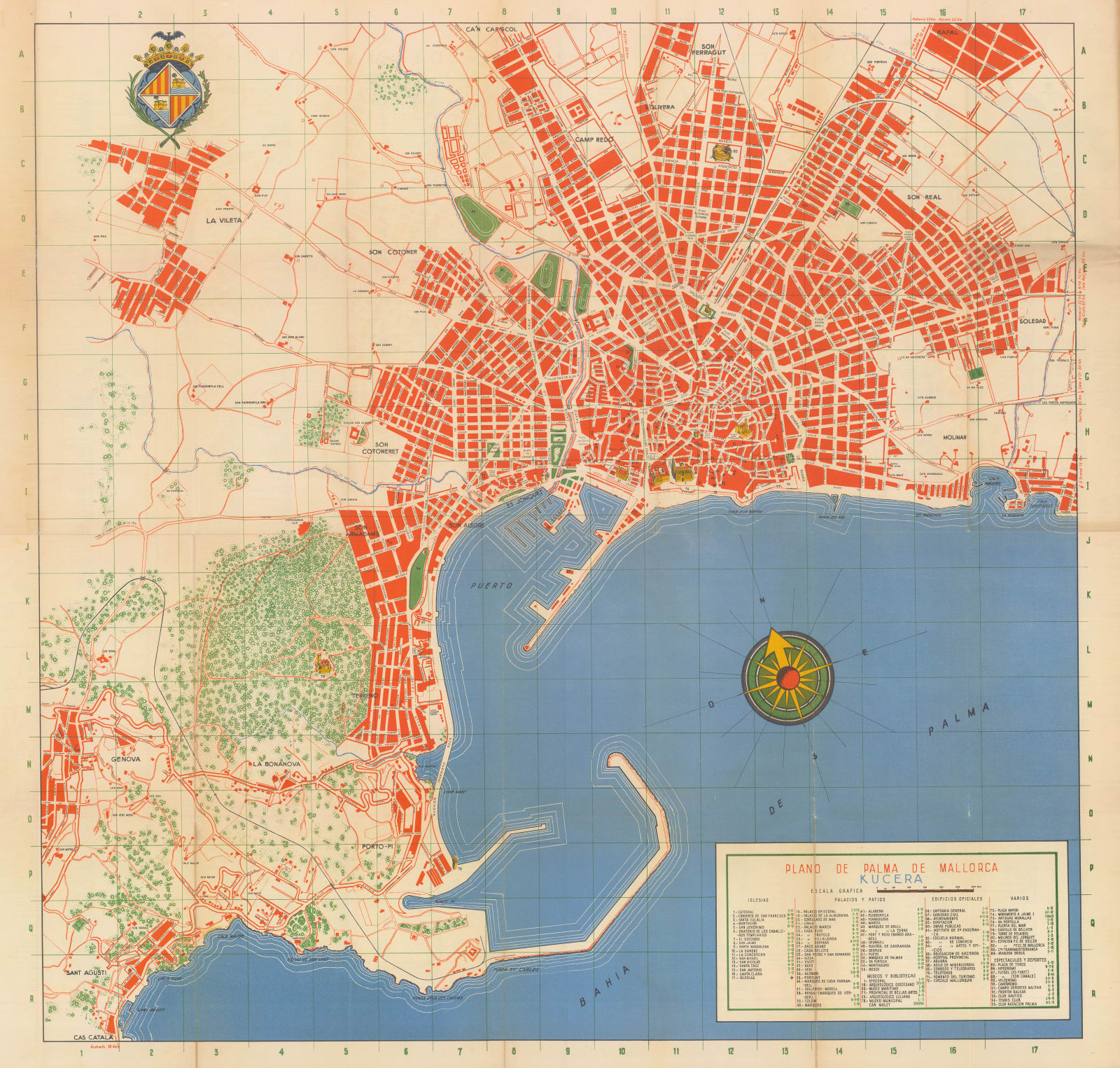 Anonymous, Plan of Palma, Mallorca , 1931