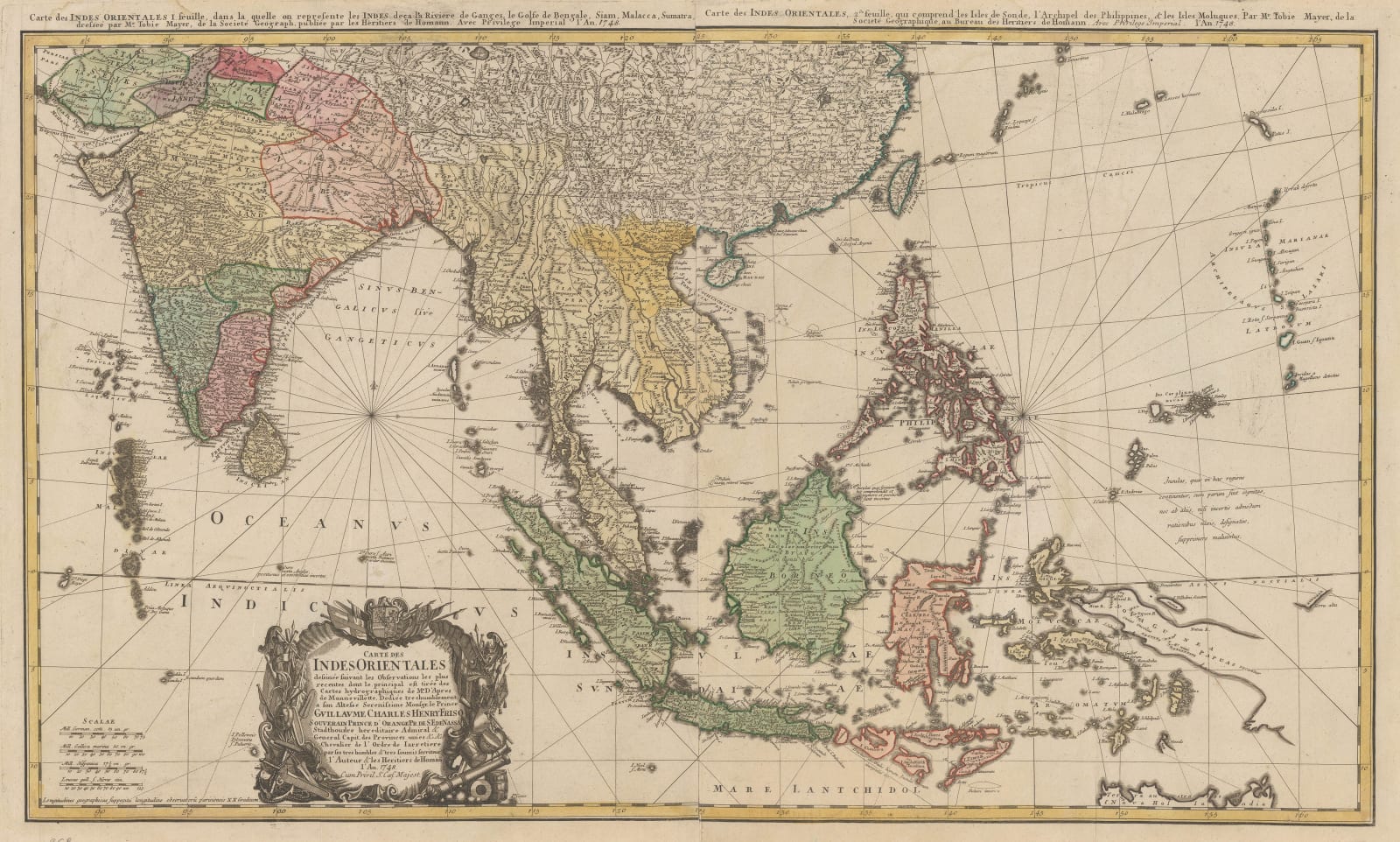 Homann Heirs, India and Southeast Asia, 1748