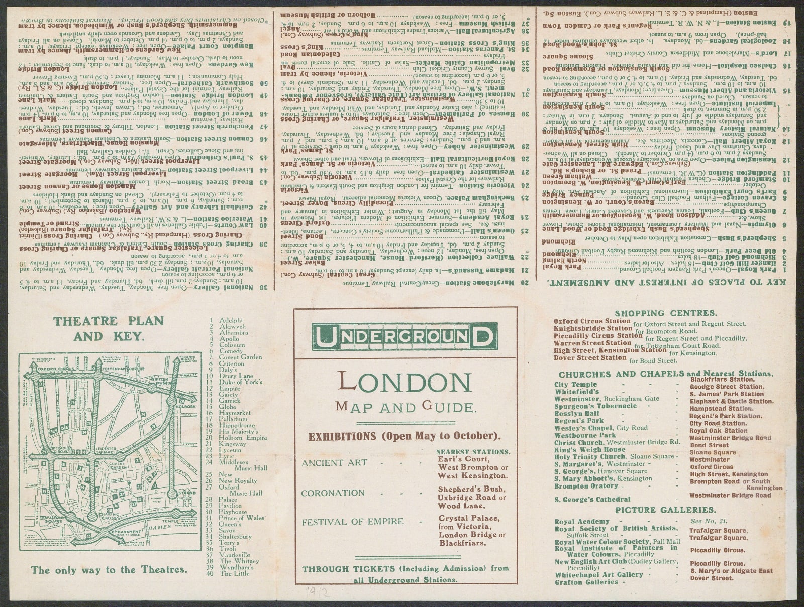London Underground, The Underground Map of London, 1911