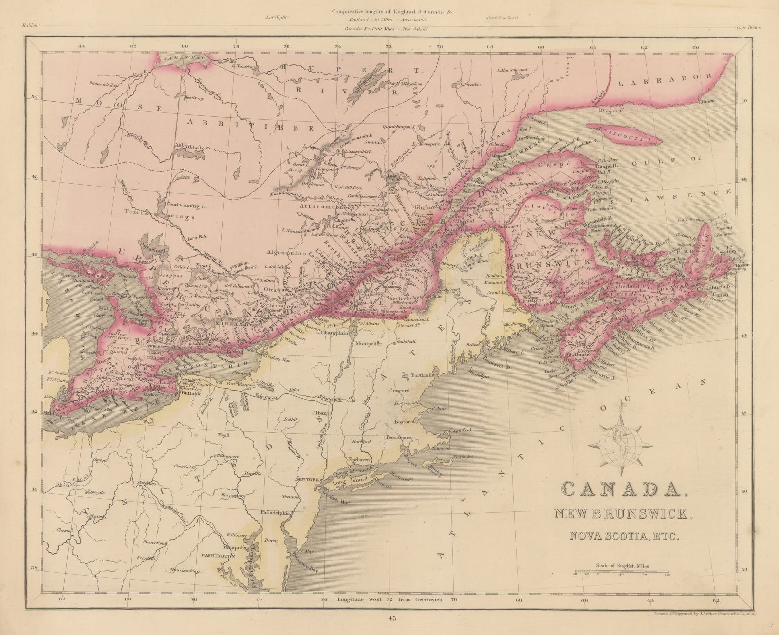 Joshua Archer, Canada, New Brunswick, Nova Scotia etc., 1850 c.