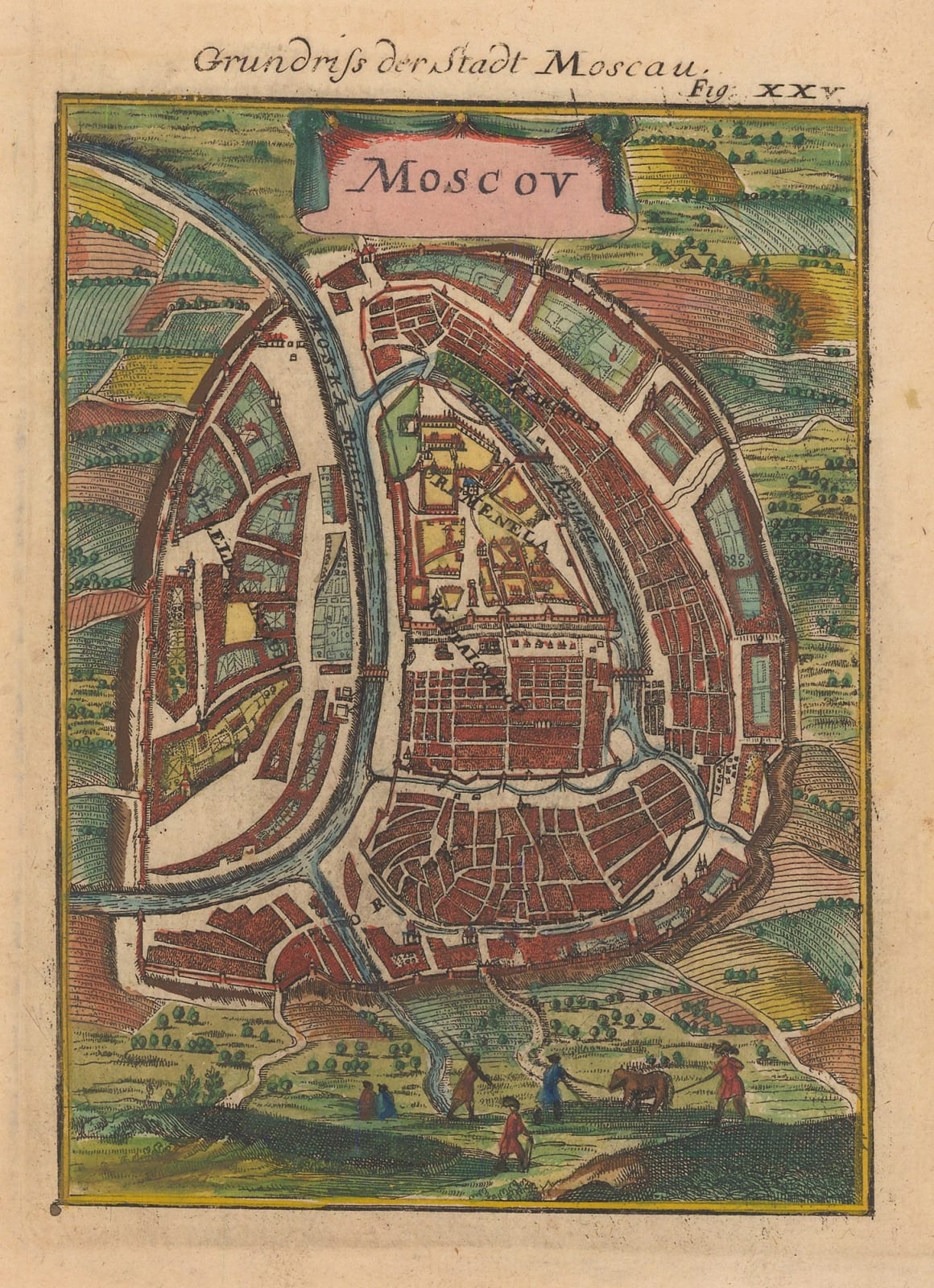 Alain Manesson Mallet, Miniature plan Moscow, 1683